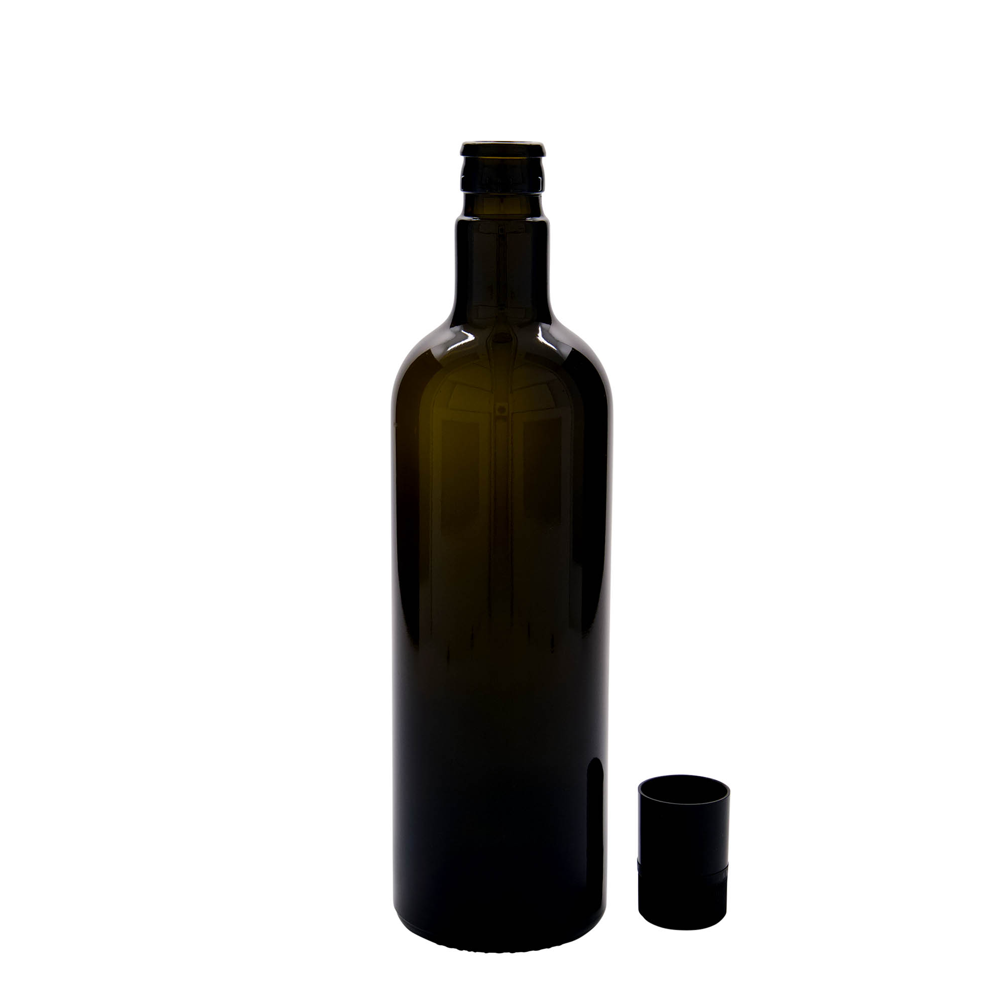 750 ml μπουκάλι ξιδιού/λαδιού 'Willy New', γυαλί, παλαιωμένο πράσινο, στόμιο: DOP