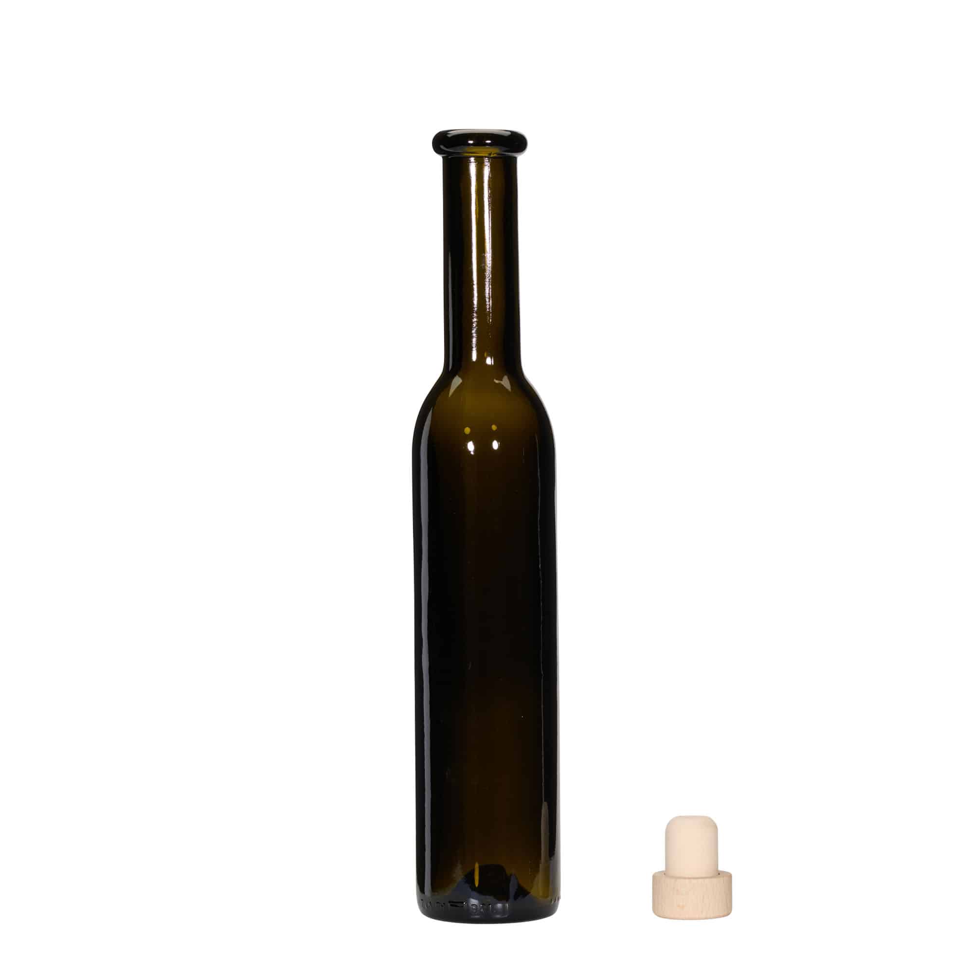 Γυάλινο μπουκάλι 'Rocky' 250 ml, πράσινο αντικέ, στόμιο: φελλός