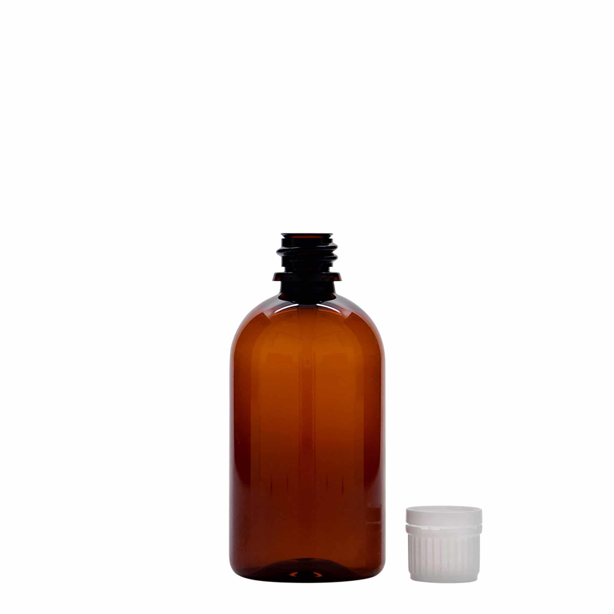 Μπουκάλι φαρμάκου PET 'Easy Living' 100 ml, καφέ, πλαστικό, στόμιο: DIN 18