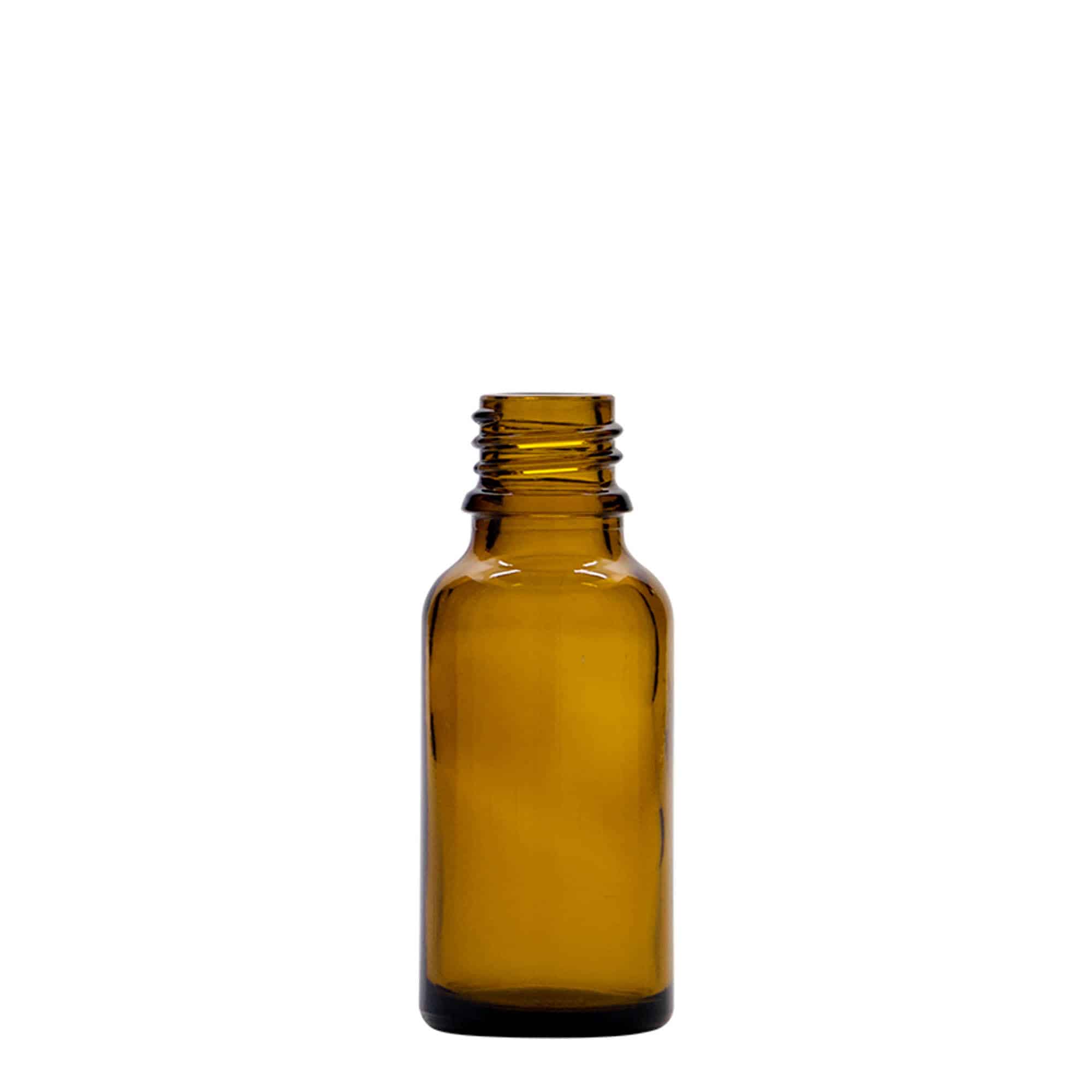 20 ml φιαλίδιο με πιπέτα, ιατρικό, γυάλινο, καφέ, στόμιο: DIN 18