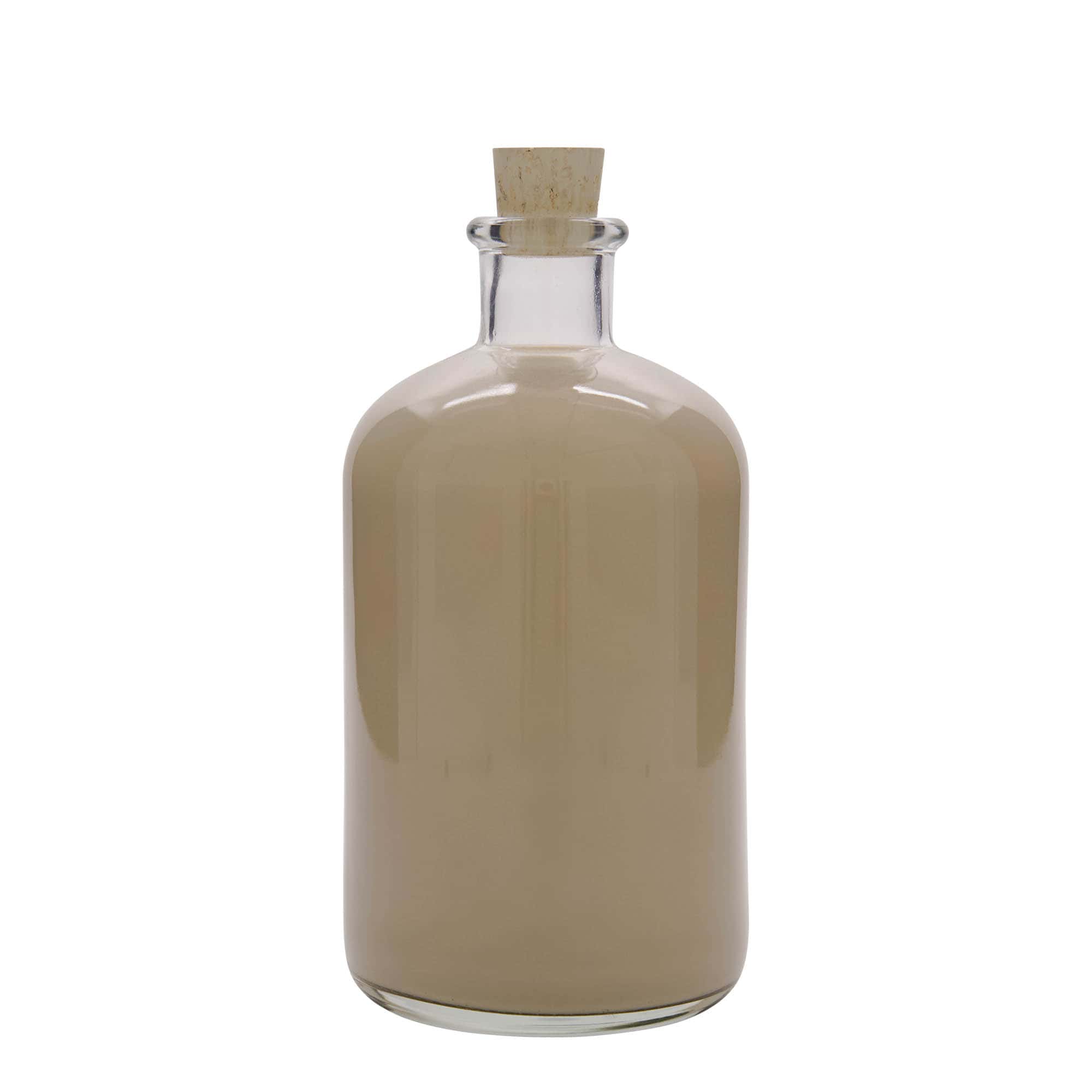 Γυάλινο μπουκάλι φαρμακείου 1.000 ml, στόμιο: φελλός