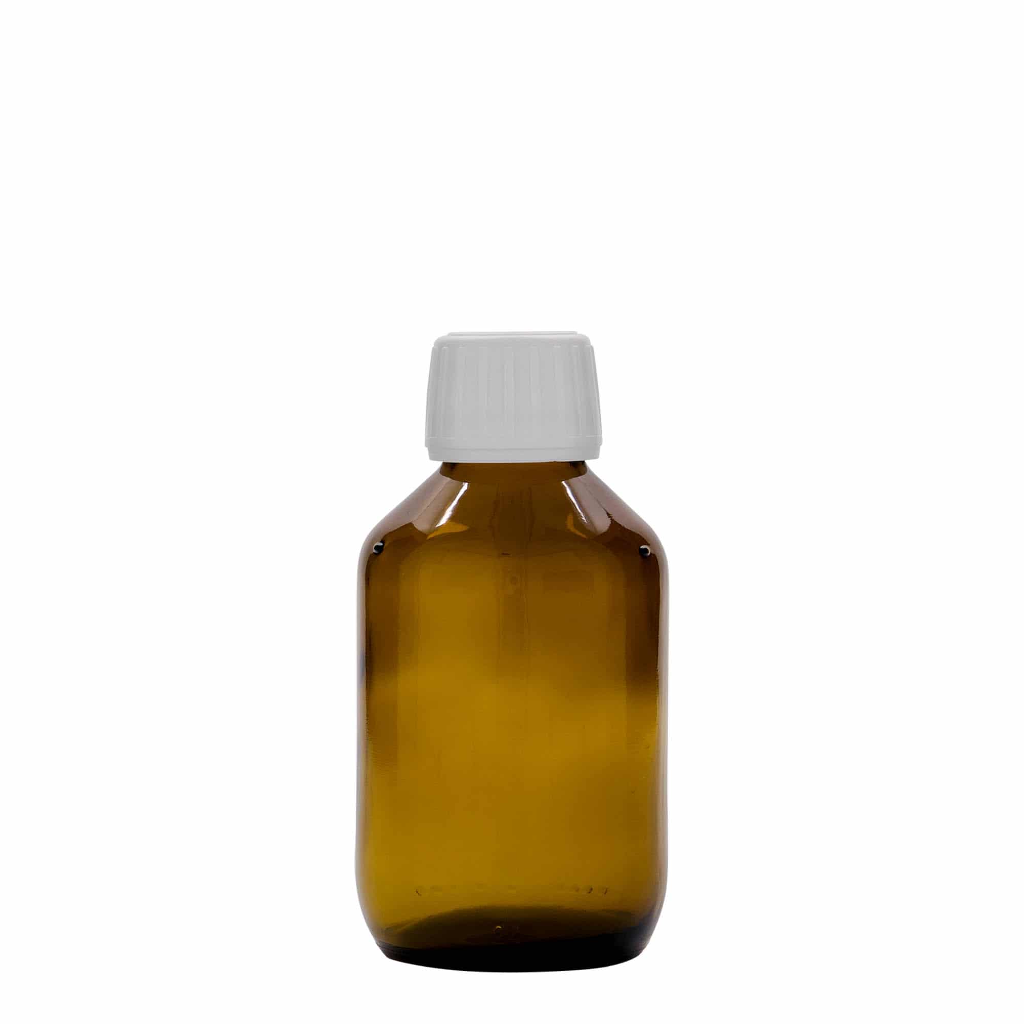 150 ml φιαλίδιο φαρμάκου, καφέ, γυαλί, στόμιο: PP 28