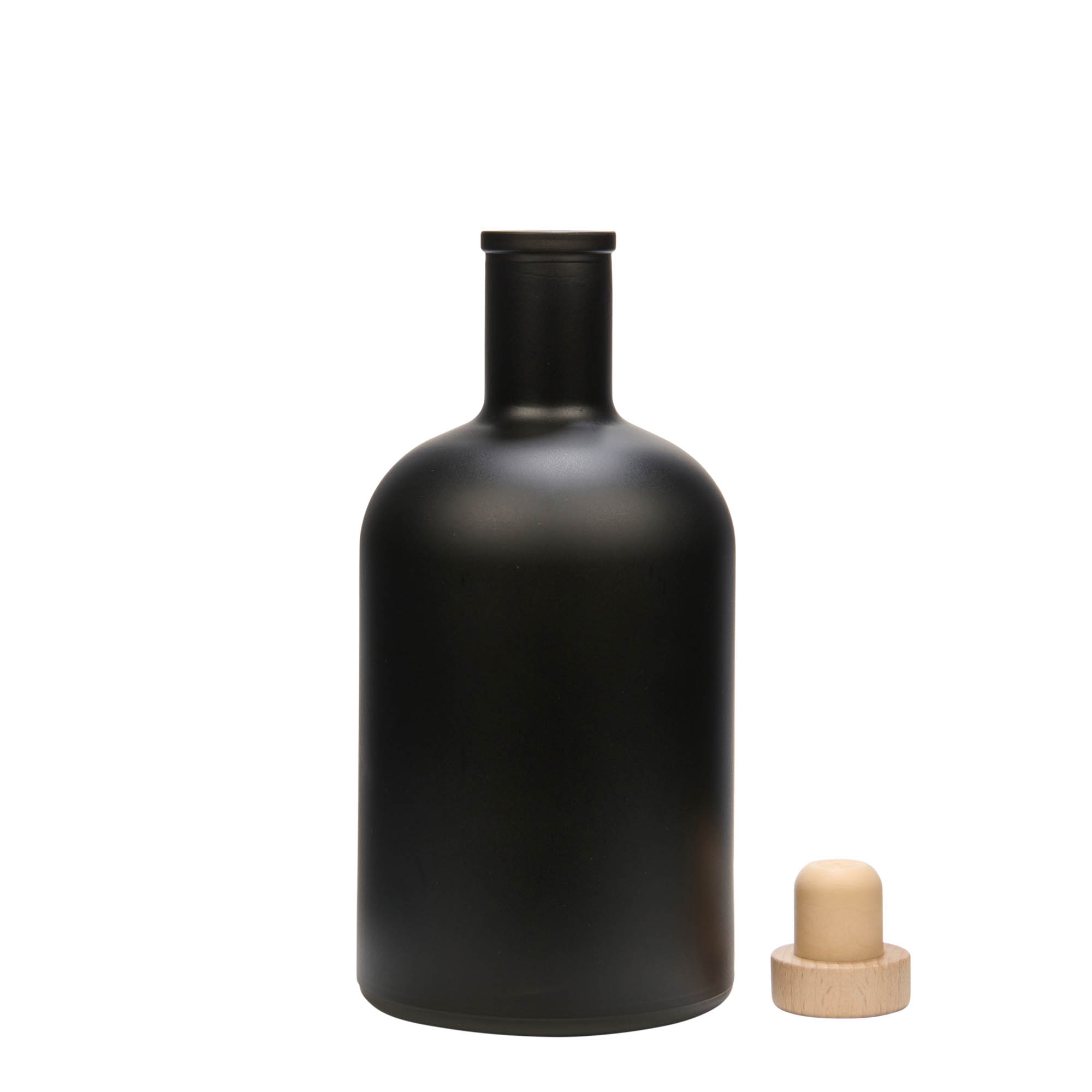 700 ml γυάλινο μπουκάλι 'Gerardino', μαύρο, στόμιο: φελλός