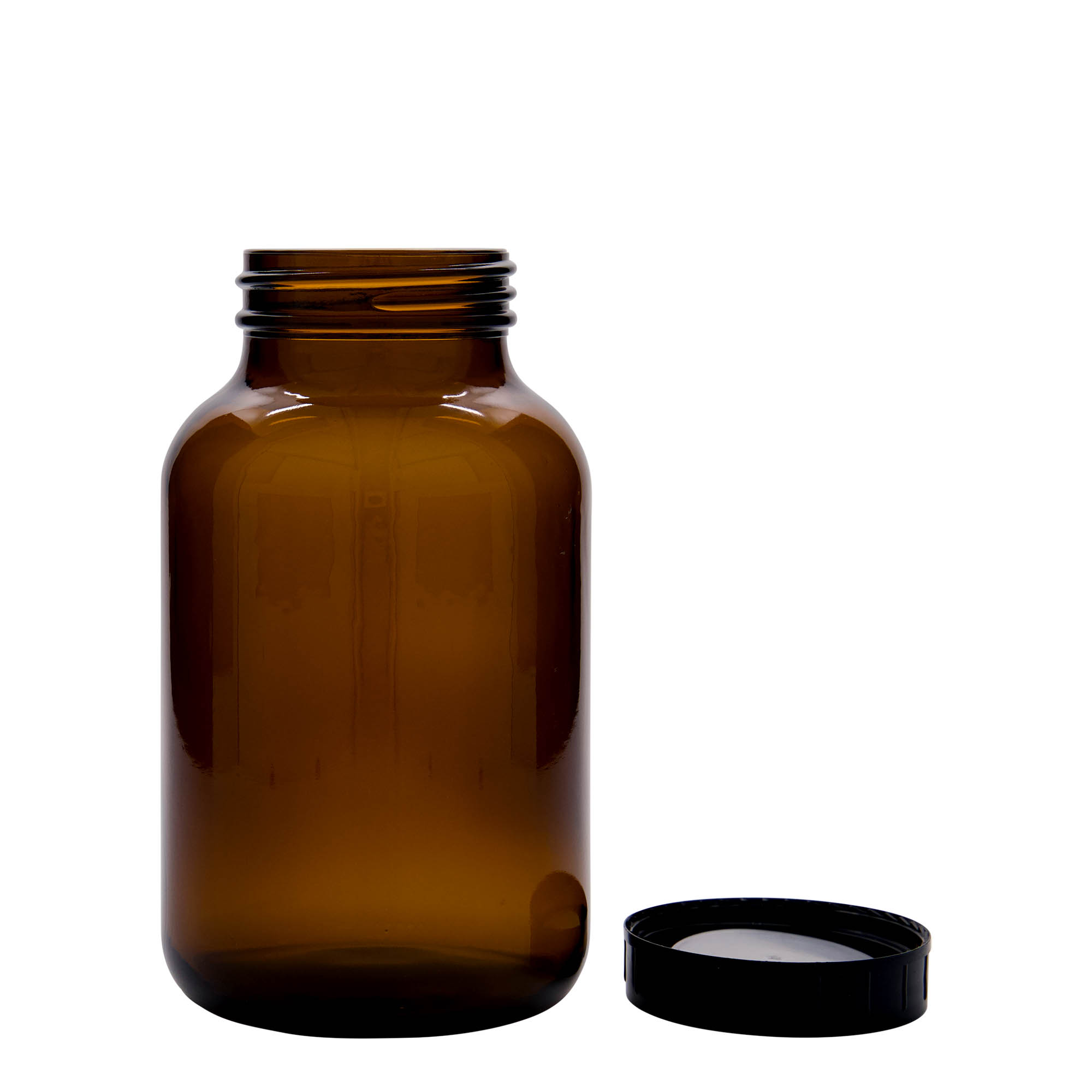1.000 ml γυάλινο βάζο με φαρδύ λαιμό, καφέ, στόμιο: DIN 68