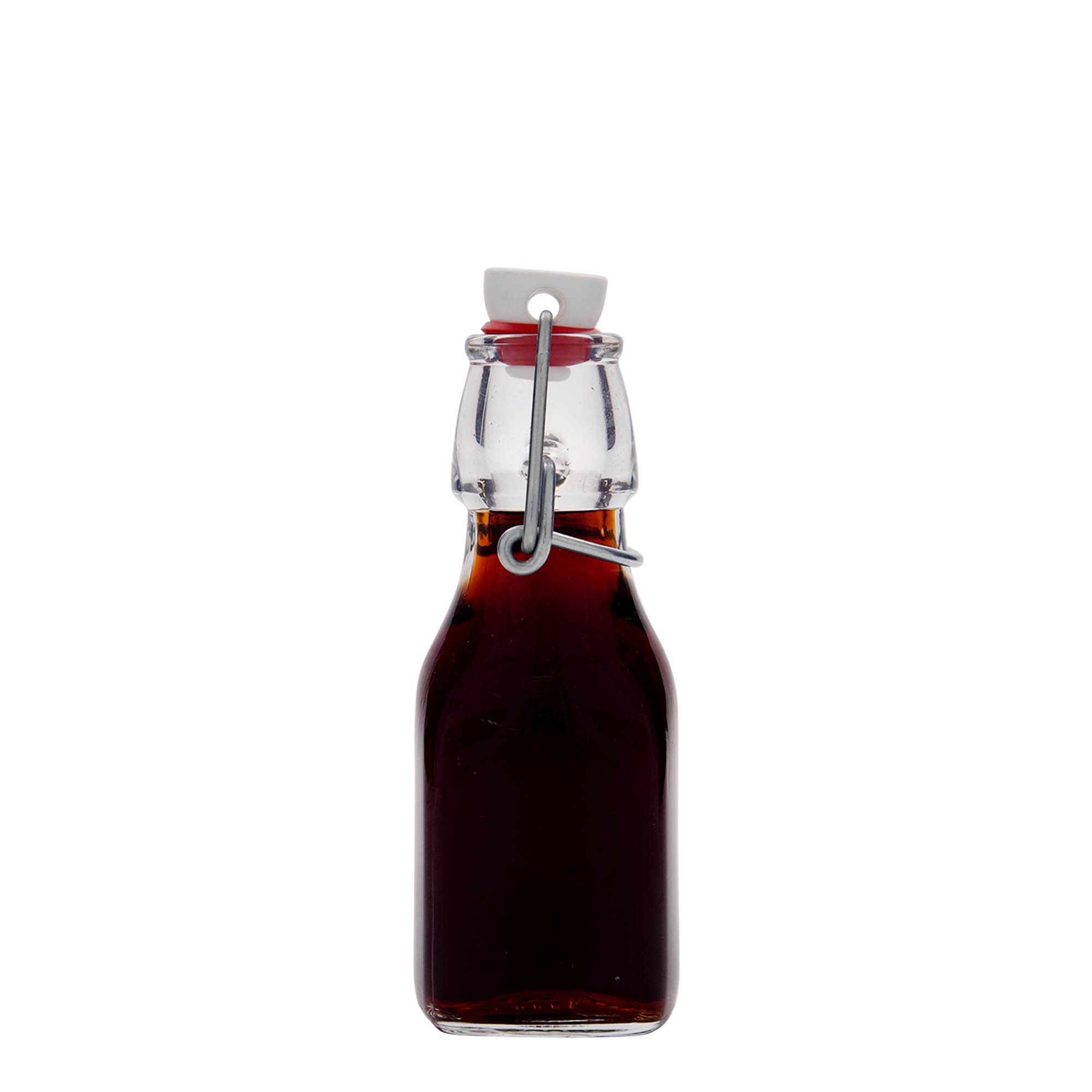 125 ml γυάλινο μπουκάλι 'Swing', τετράγωνο, στόμιο: κλείσιμο με μεταλλικό μπράτσο 125 ml γυάλινο μπουκάλι 'Swing', τετράγωνο, στόμιο: κλείσιμο με μεταλλικό μπράτσο