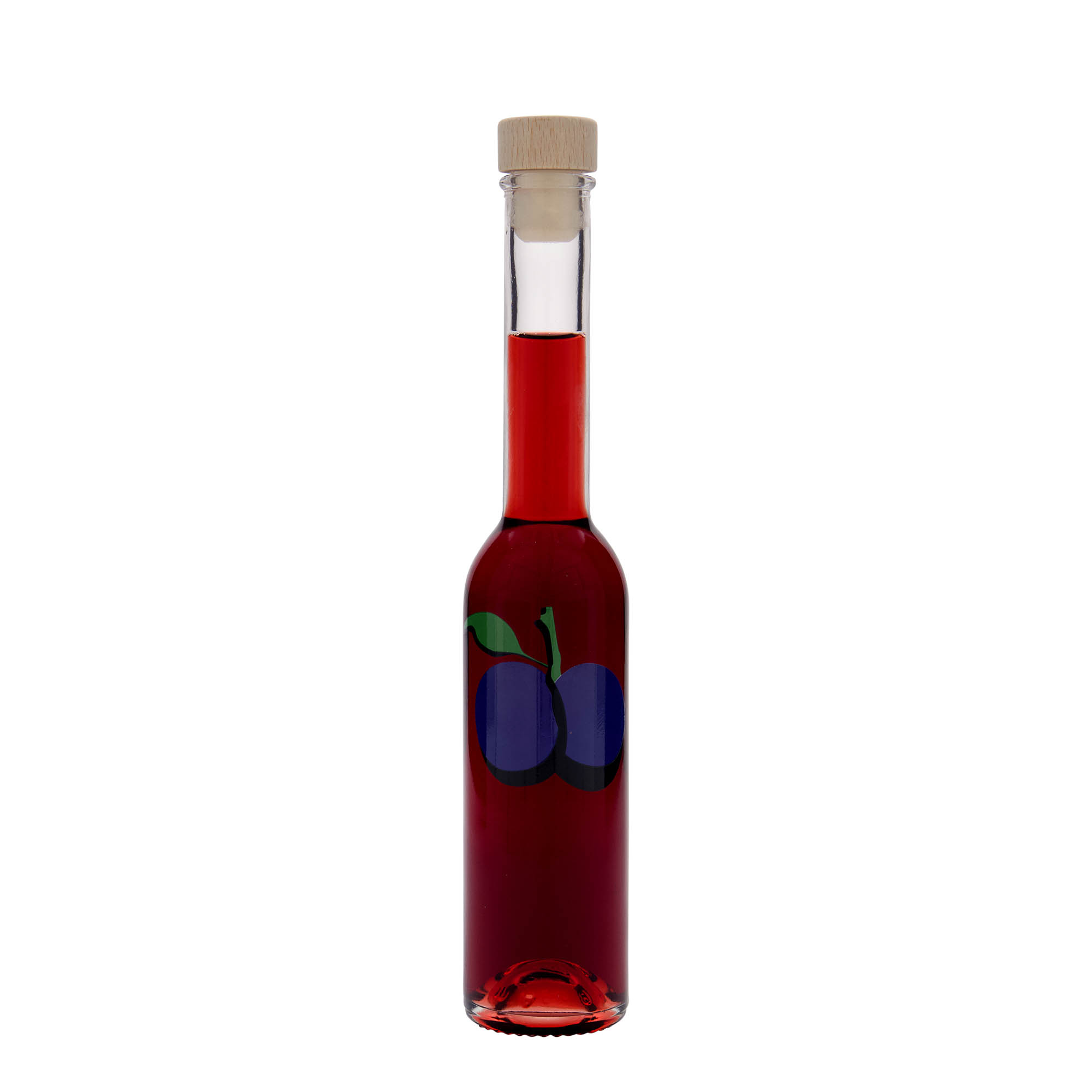200 ml γυάλινο μπουκάλι 'Opera', σχέδιο: δαμάσκηνο, στόμιο: φελλός