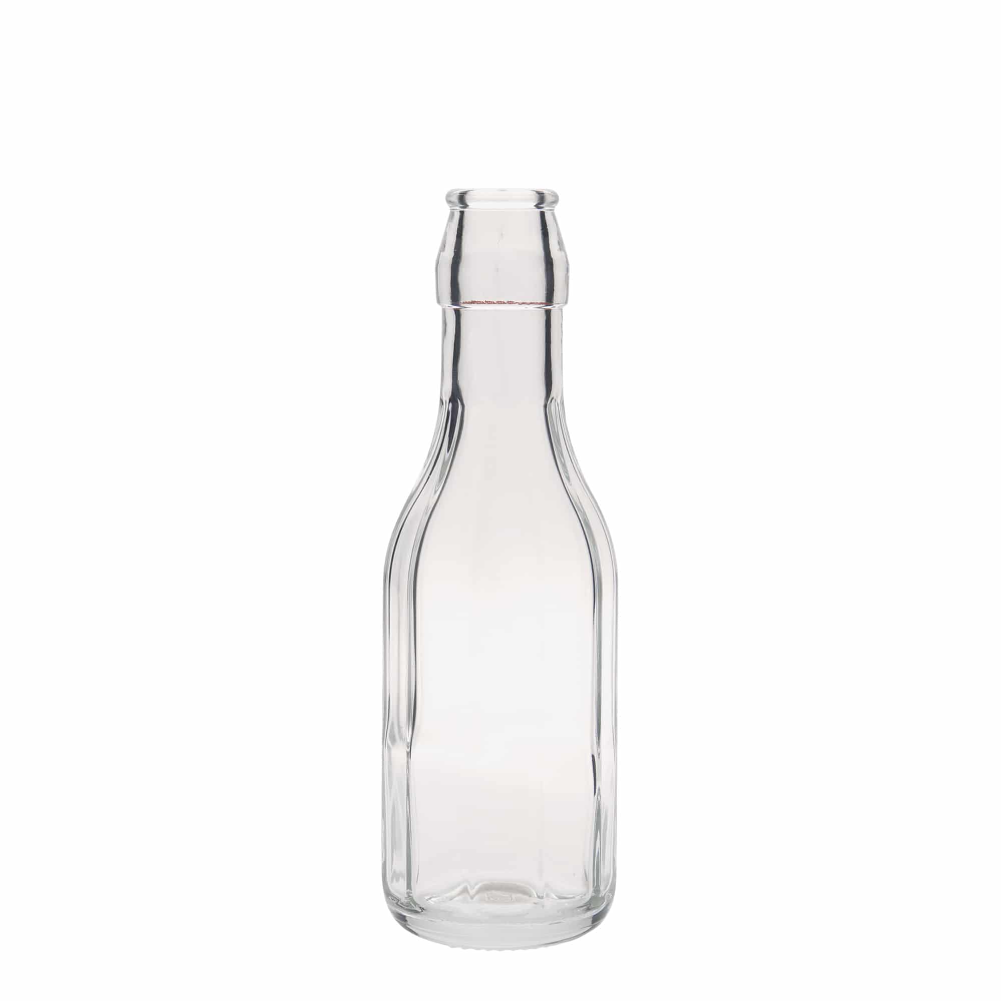 250 ml γυάλινο μπουκάλι 'Bravo', δεκαγωνικό, στόμιο: κλείσιμο με μεταλλικό κλιπ