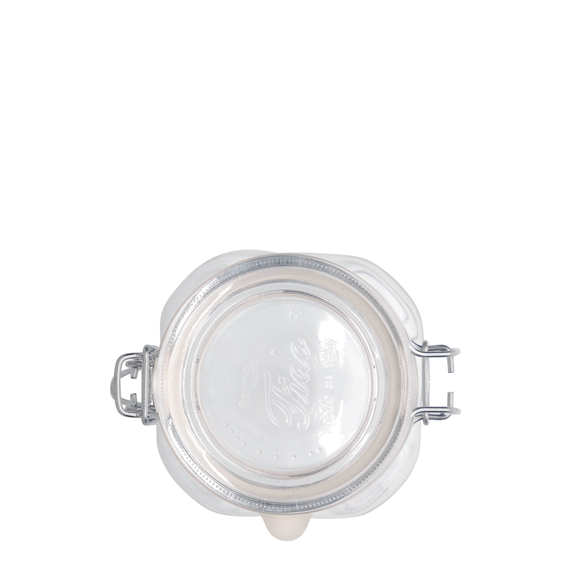 500 ml γυάλινο βάζο με σύρμα κλεισίματος 'Fido', τετράγωνο, στόμιο: κλείσιμο με σύρμα