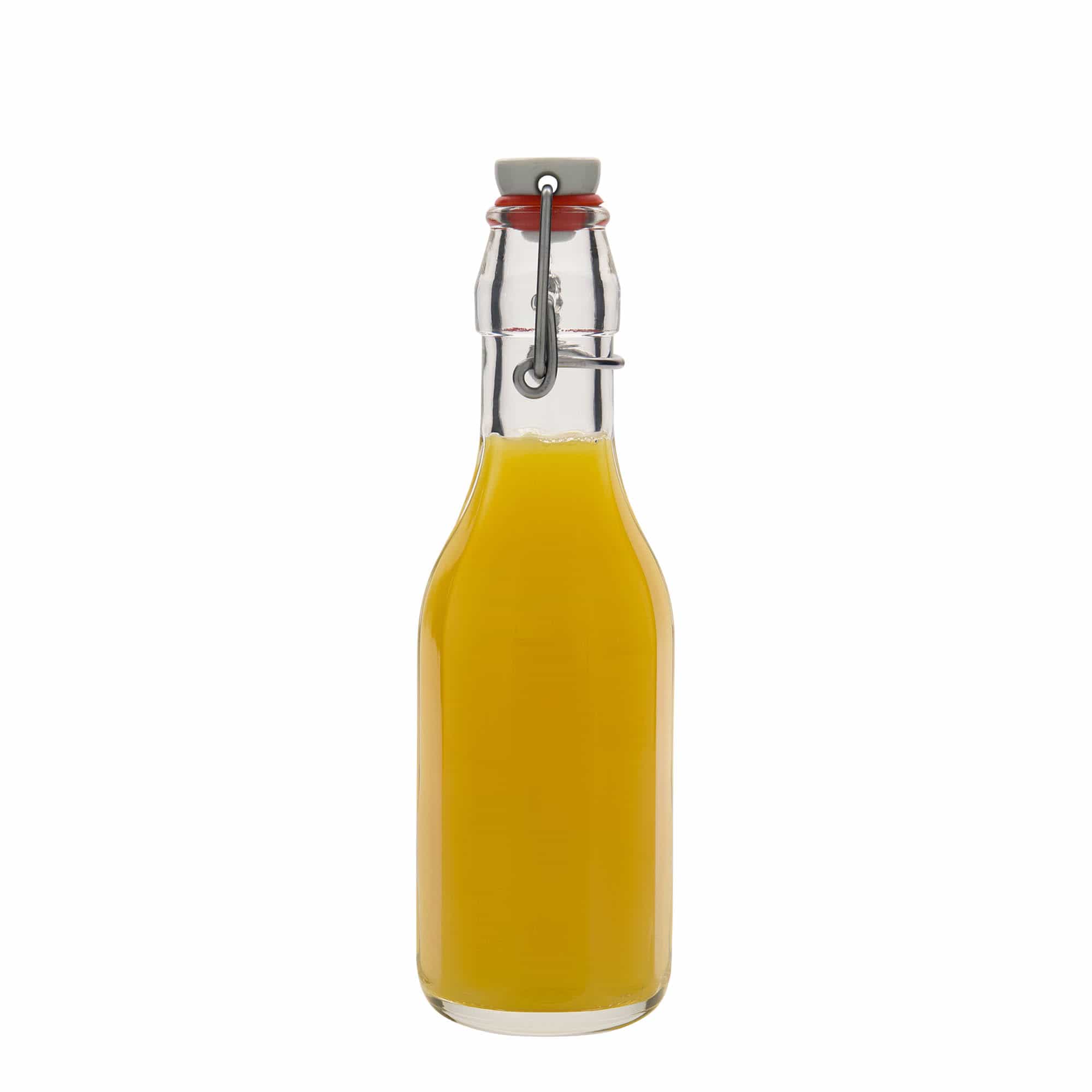 250 ml γυάλινο μπουκάλι 'Bravo', δεκαγωνικό, στόμιο: κλείσιμο με μεταλλικό κλιπ