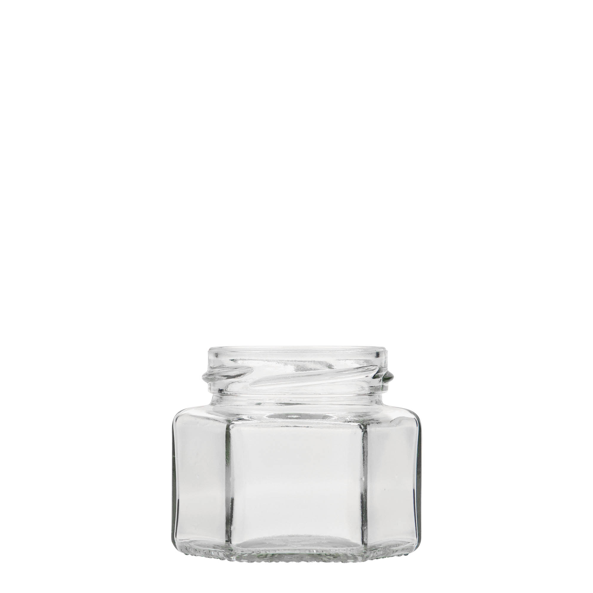 106 ml εξαγωνικό γυάλινο δοχείο, στόμιο: Twist-Off (TO 53) 106 ml εξαγωνικό γυάλινο δοχείο, στόμιο: Twist-Off (TO 53)