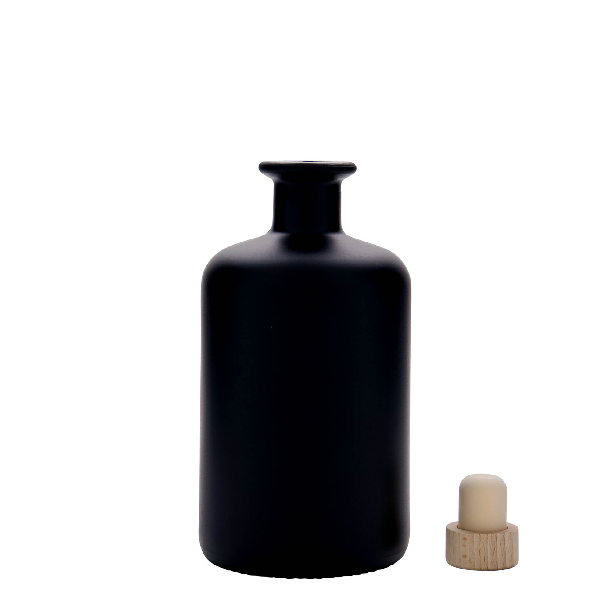 500 ml γυάλινο μπουκάλι φαρμακοποιού, μαύρο, στόμιο: φελλός 500 ml γυάλινο μπουκάλι φαρμακοποιού, μαύρο, στόμιο: φελλός