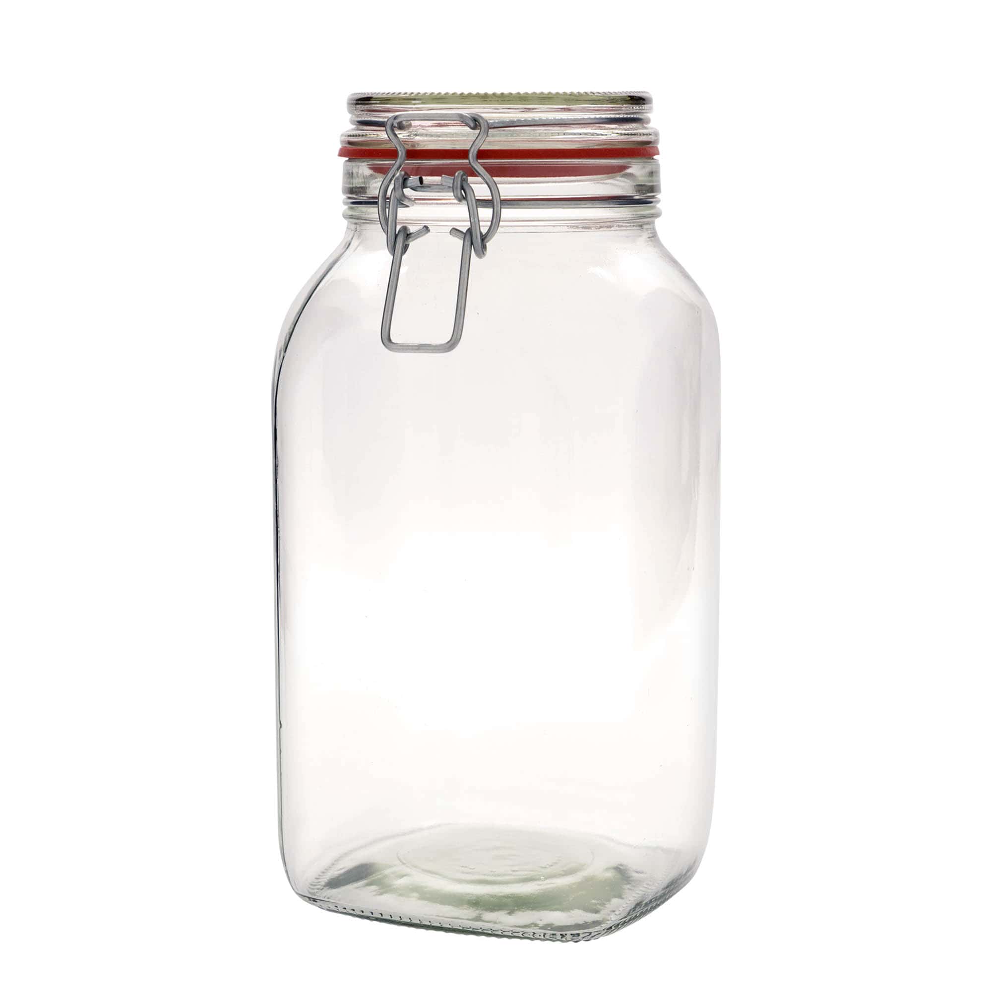 Βάζο με καπάκι με κλιπ 2.590 ml, τετράγωνο, στόμιο: καπάκι με κλιπ Βάζο με καπάκι με κλιπ 2.590 ml, τετράγωνο, στόμιο: καπάκι με κλιπ