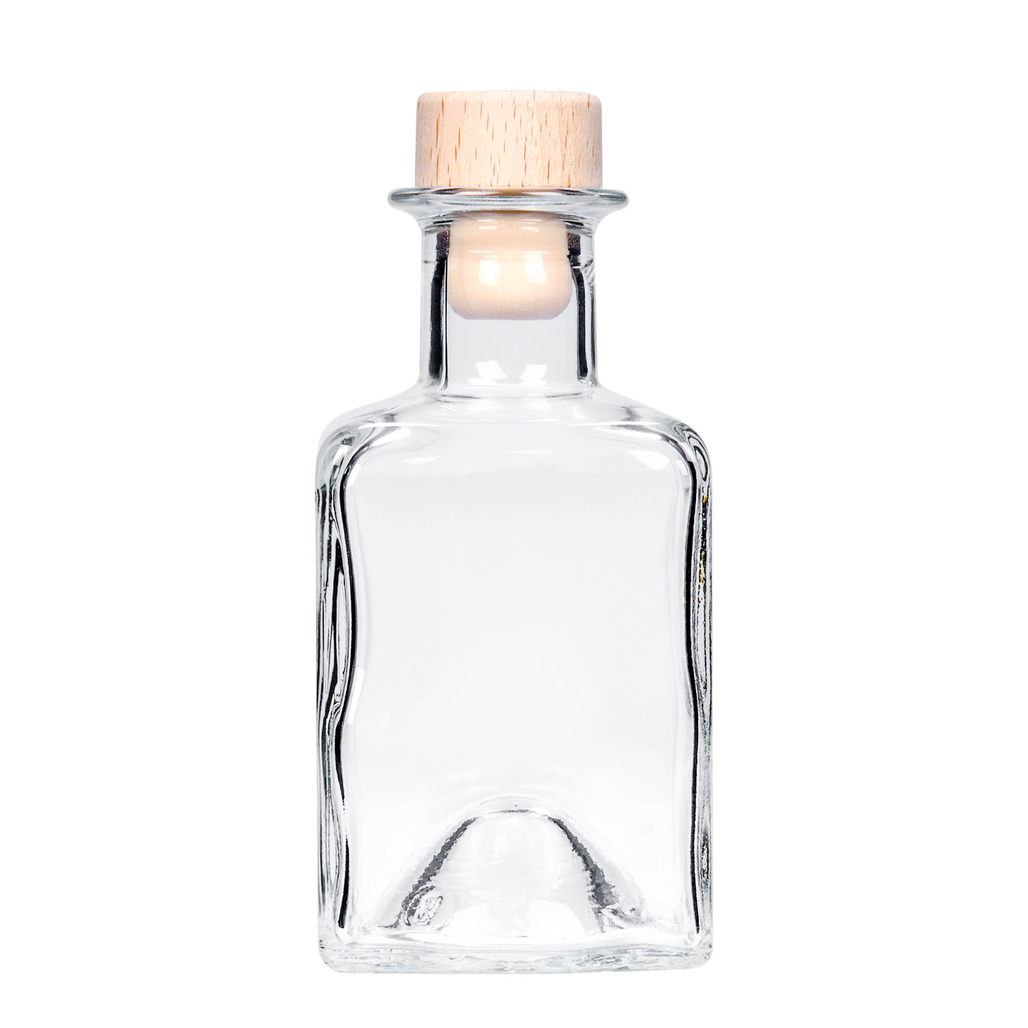 200 ml γυάλινο μπουκάλι 'Kubica', τετράγωνο, στόμιο: φελλός