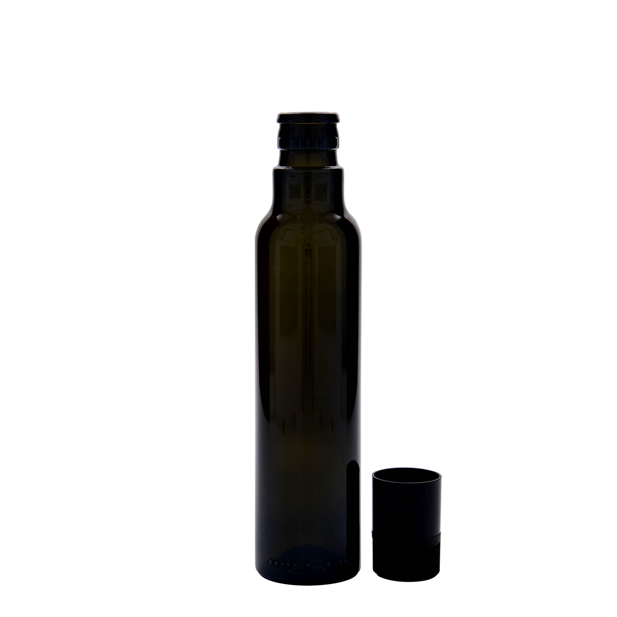 250 ml μπουκάλι ξυδιού/λαδιού 'Willy New', γυαλί, παλαιωμένο πράσινο, στόμιο: DOP