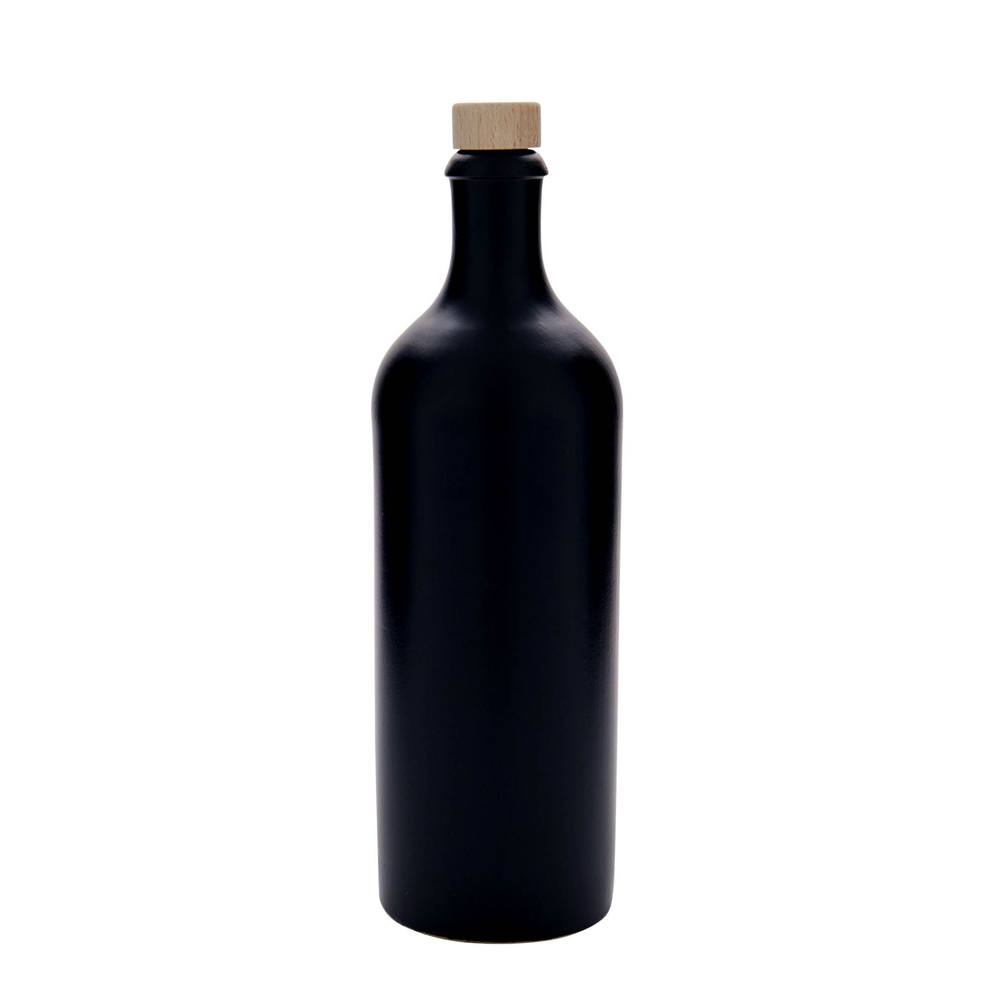 750 ml πιθάρι από πηλό, πέτρινο σκεύος, μαύρο, στόμιο: φελλός
