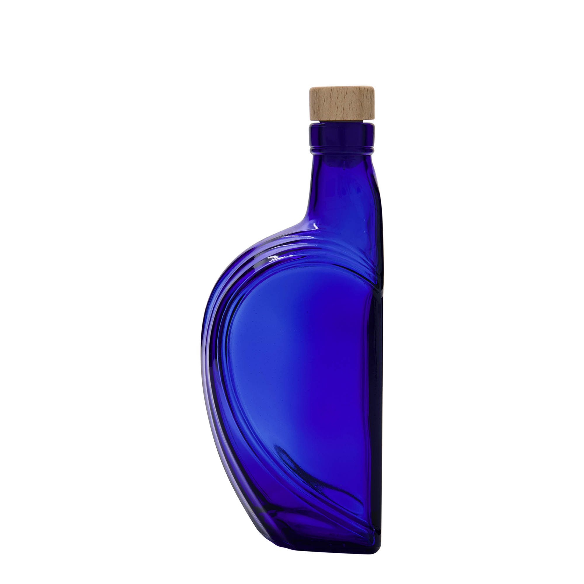 375 ml γυάλινο μπουκάλι 'Sweethearts', ορθογώνιο, βασιλικό μπλε, στόμιο: φελλός