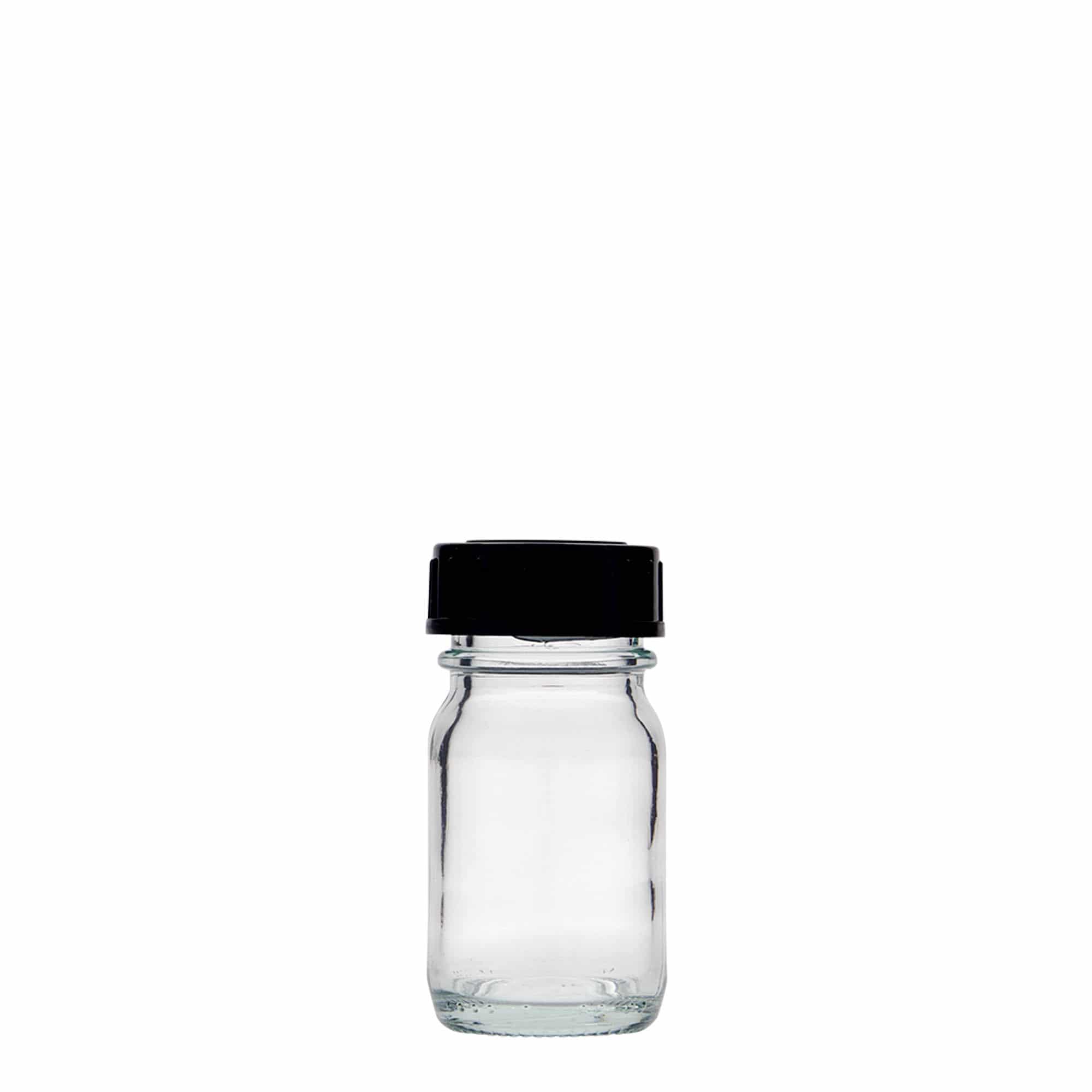 30 ml γυάλινο βάζο με φαρδύ λαιμό, στόμιο: DIN 32
