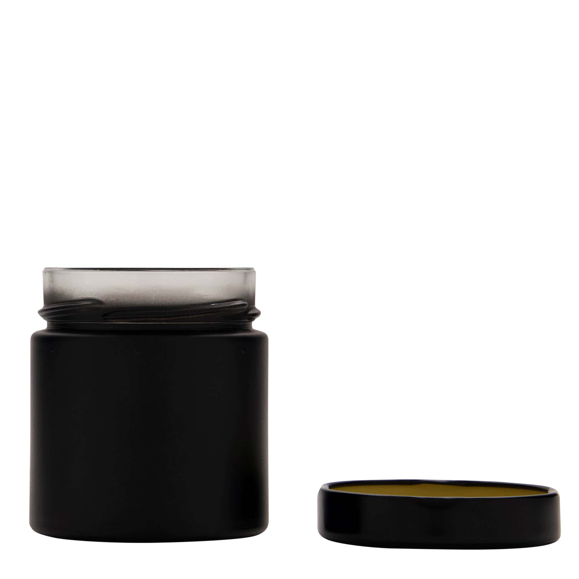 220 ml στρογγυλό γυαλί 'Aurora', μαύρο, στόμιο: Deep-Twist-Off (DTO 66)
