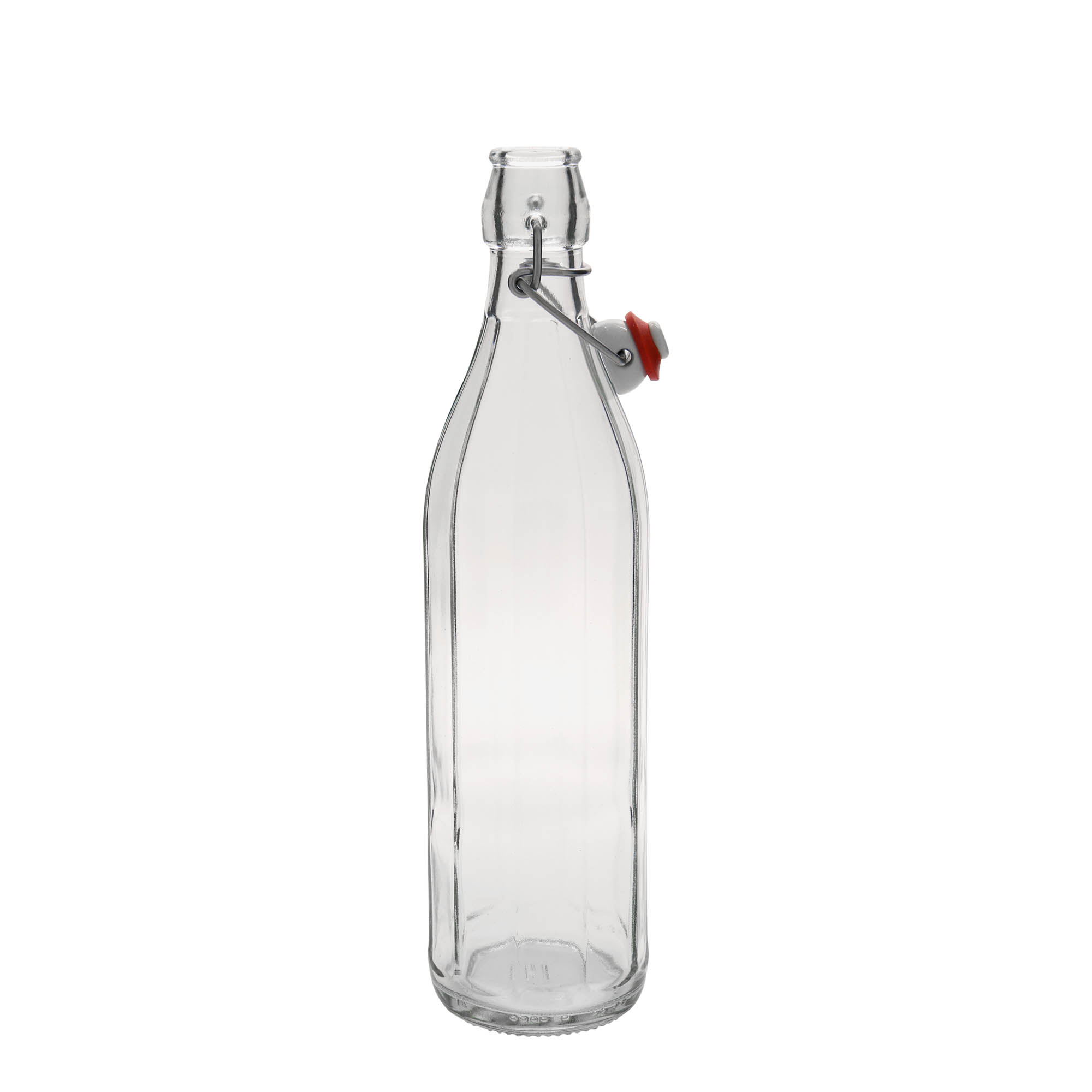 750 ml γυάλινο μπουκάλι 'Bravo', δεκαγωνικό, στόμιο: κλείσιμο με μεταλλικό κλιπ