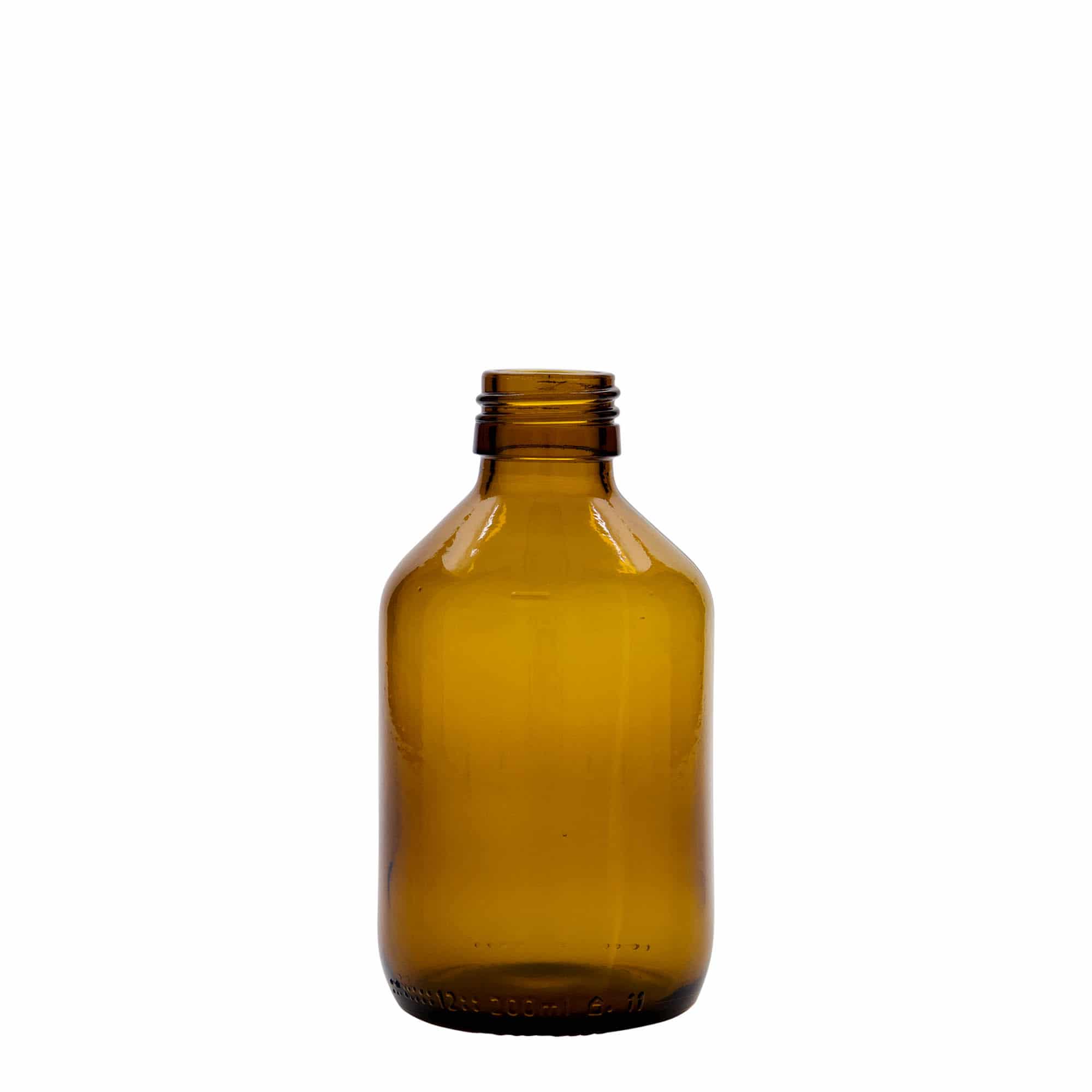 200 ml φιαλίδιο φαρμάκου, καφέ, γυαλί, στόμιο: PP 28 200 ml φιαλίδιο φαρμάκου, καφέ, γυαλί, στόμιο: PP 28