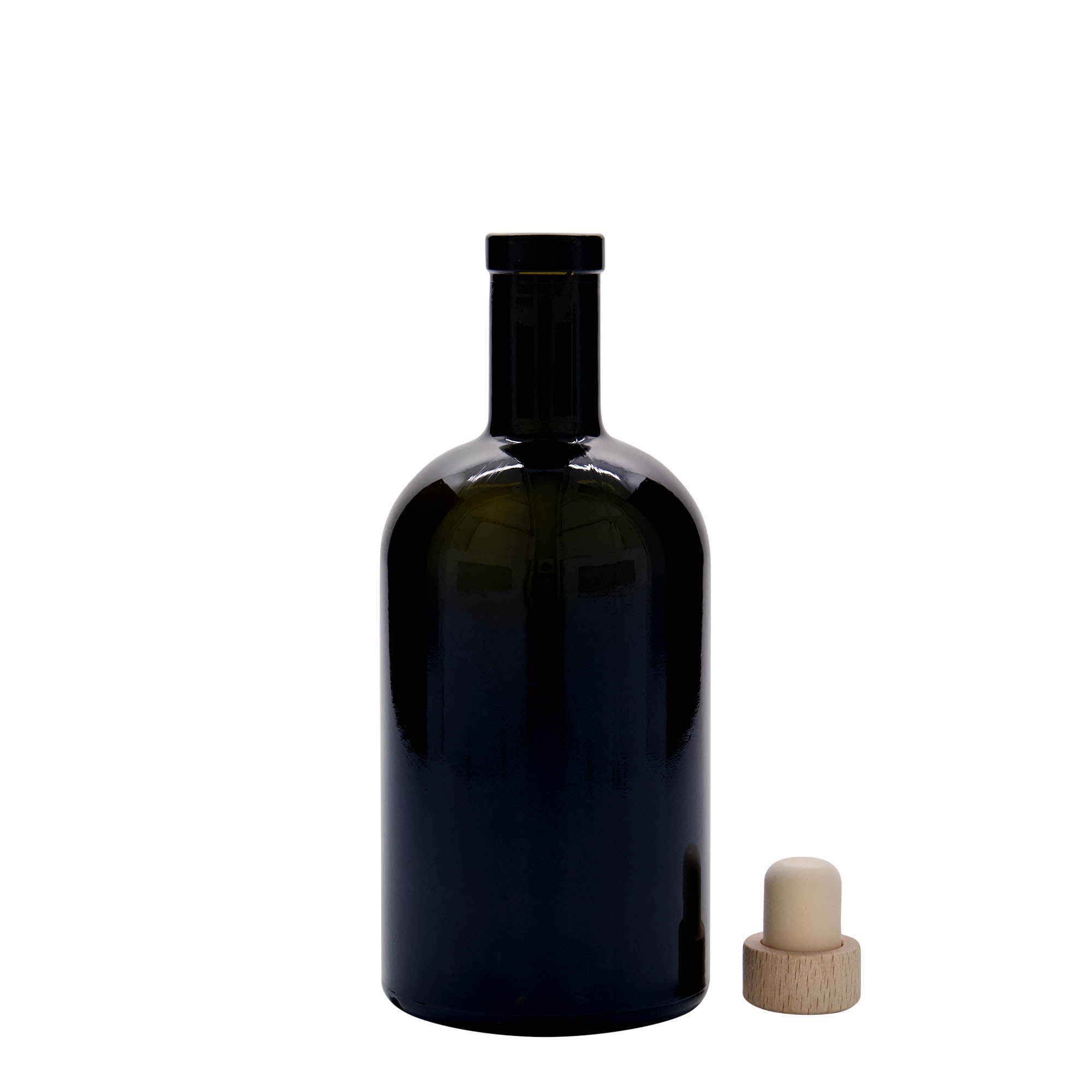500 ml γυάλινο μπουκάλι 'Farmacia', παλαιωμένο πράσινο, στόμιο: φελλός