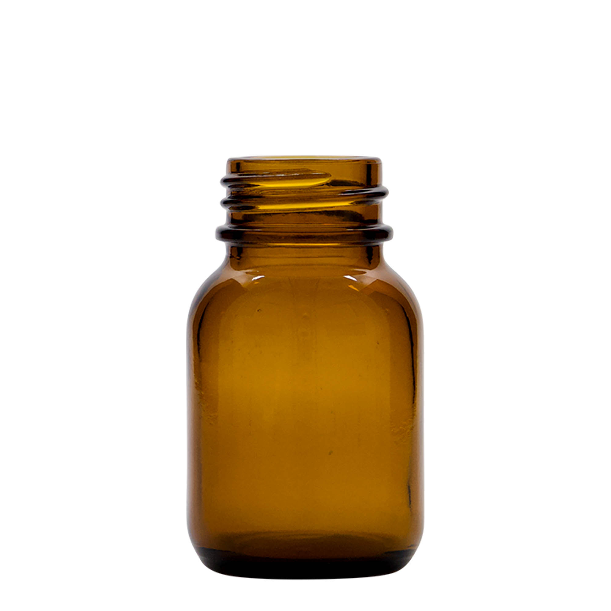 50 ml γυάλινο βάζο με φαρδύ λαιμό, καφέ, στόμιο: DIN 32