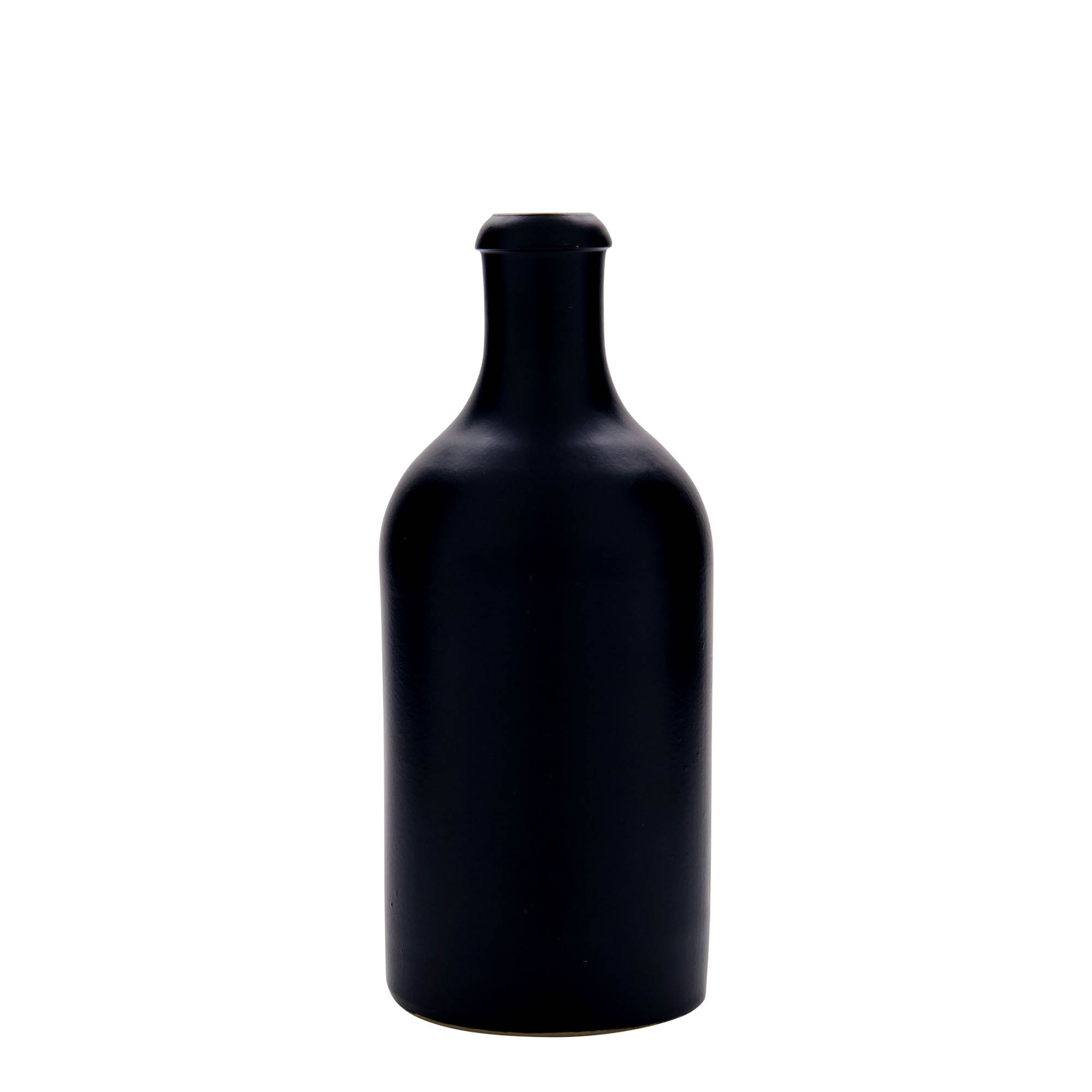 500 ml κανάτα από πήλινο αγγείο, μαύρη, στόμιο: φελλός