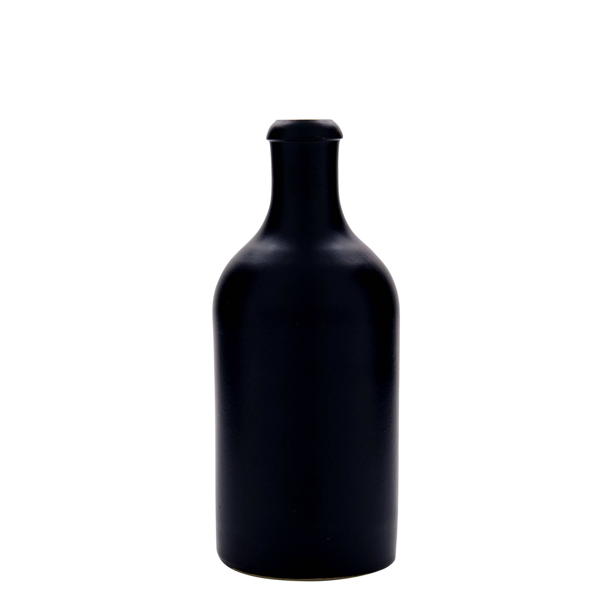 500 ml κανάτα από πήλινο αγγείο, μαύρη, στόμιο: φελλός