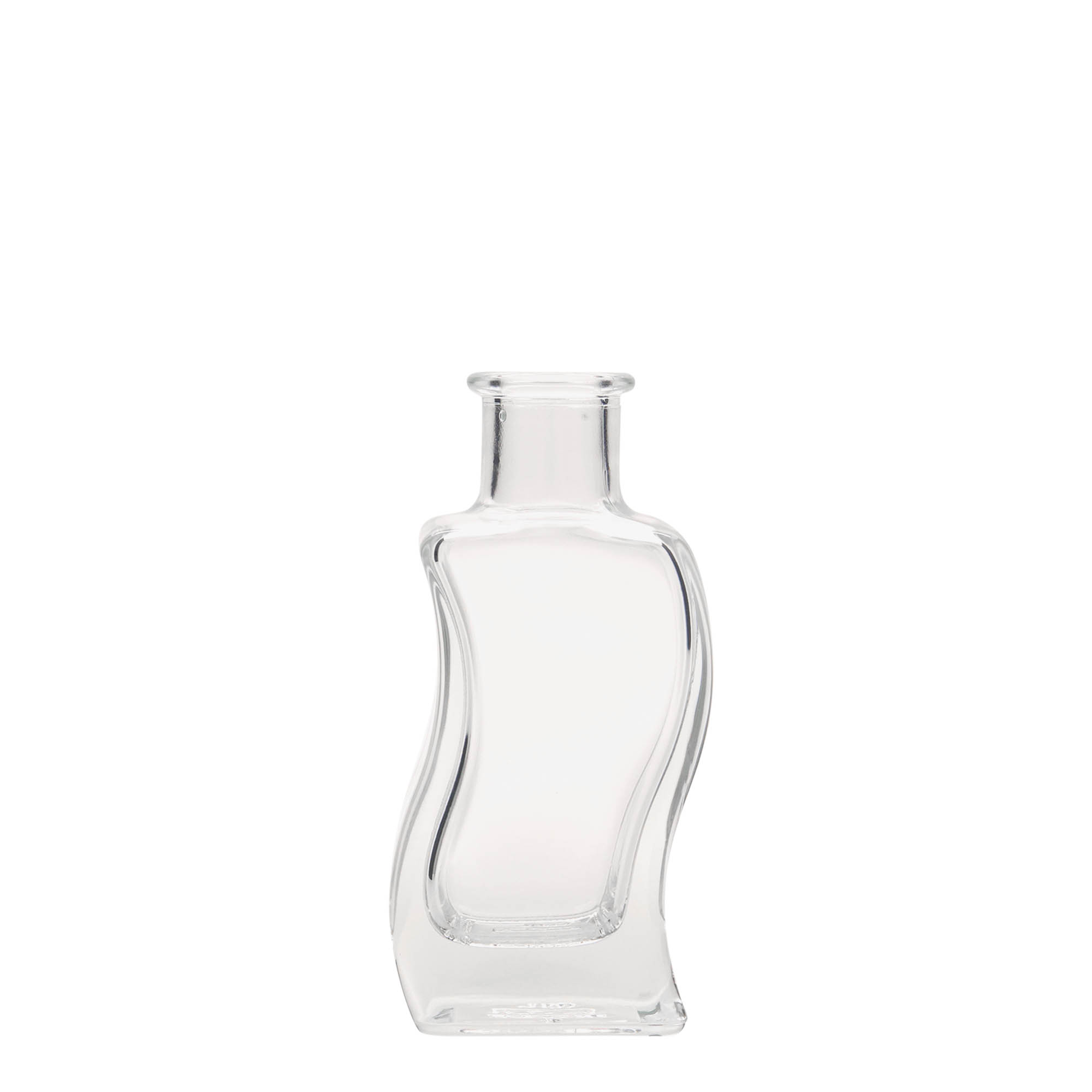 100 ml γυάλινο μπουκάλι 'Κυματισμός', τετράγωνο, στόμιο: φελλός
