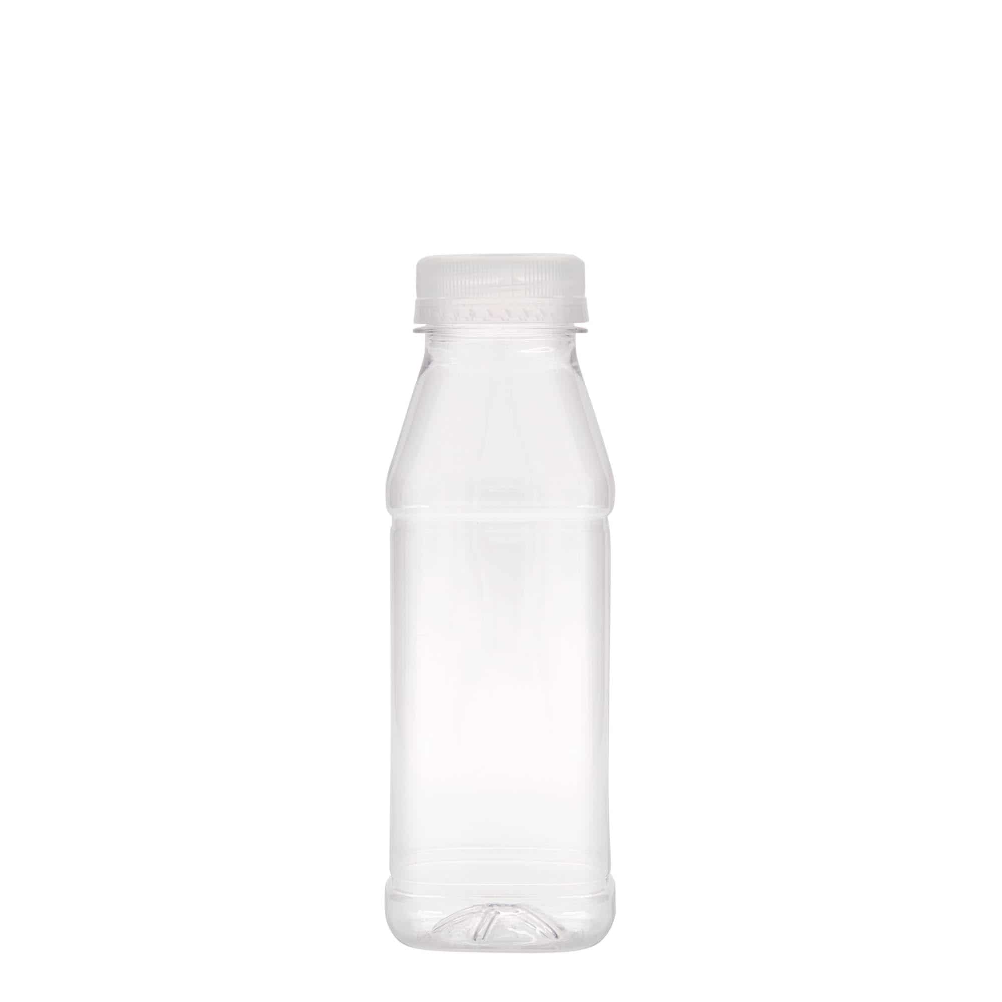 330 ml μπουκάλι PET 'Milk and Juice Carré', τετράγωνο, πλαστικό, στόμιο: 38 mm