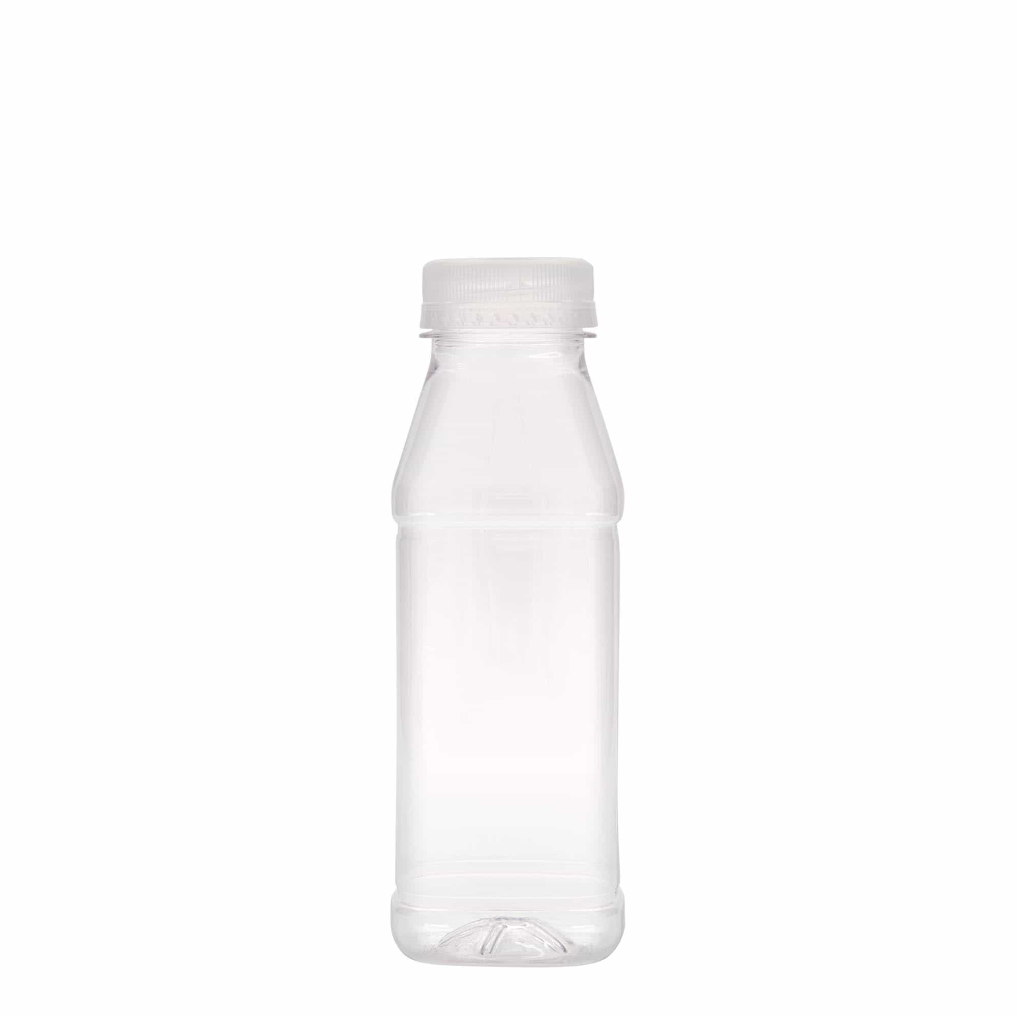 330 ml μπουκάλι PET 'Milk and Juice Carré', τετράγωνο, πλαστικό, στόμιο: 38 mm