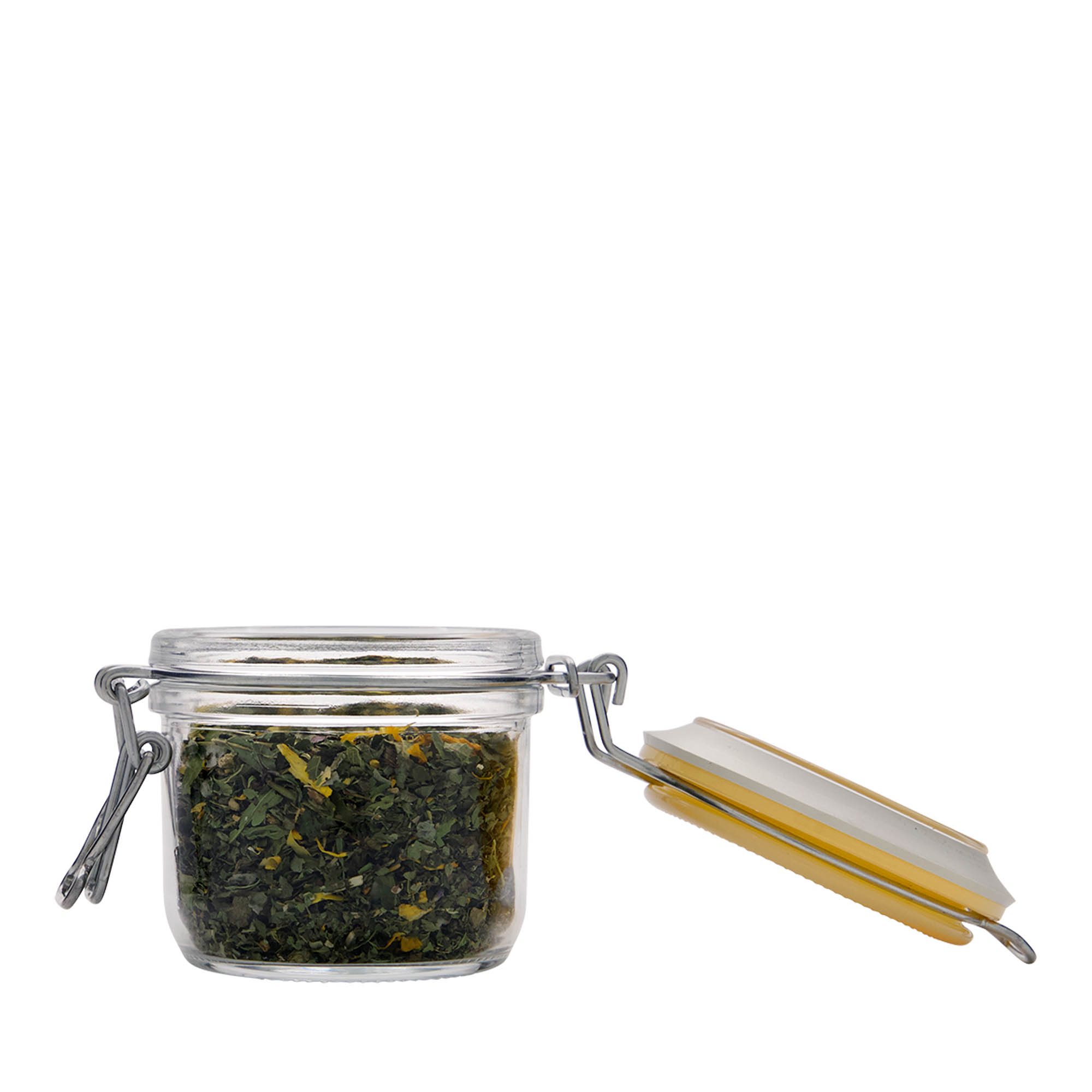 200 ml βάζο με μεταλλικό κλιπ 'Fido', κίτρινο, στόμιο: μεταλλικό κλιπ κλεισίματος 200 ml βάζο με μεταλλικό κλιπ 'Fido', κίτρινο, στόμιο: μεταλλικό κλιπ κλεισίματος