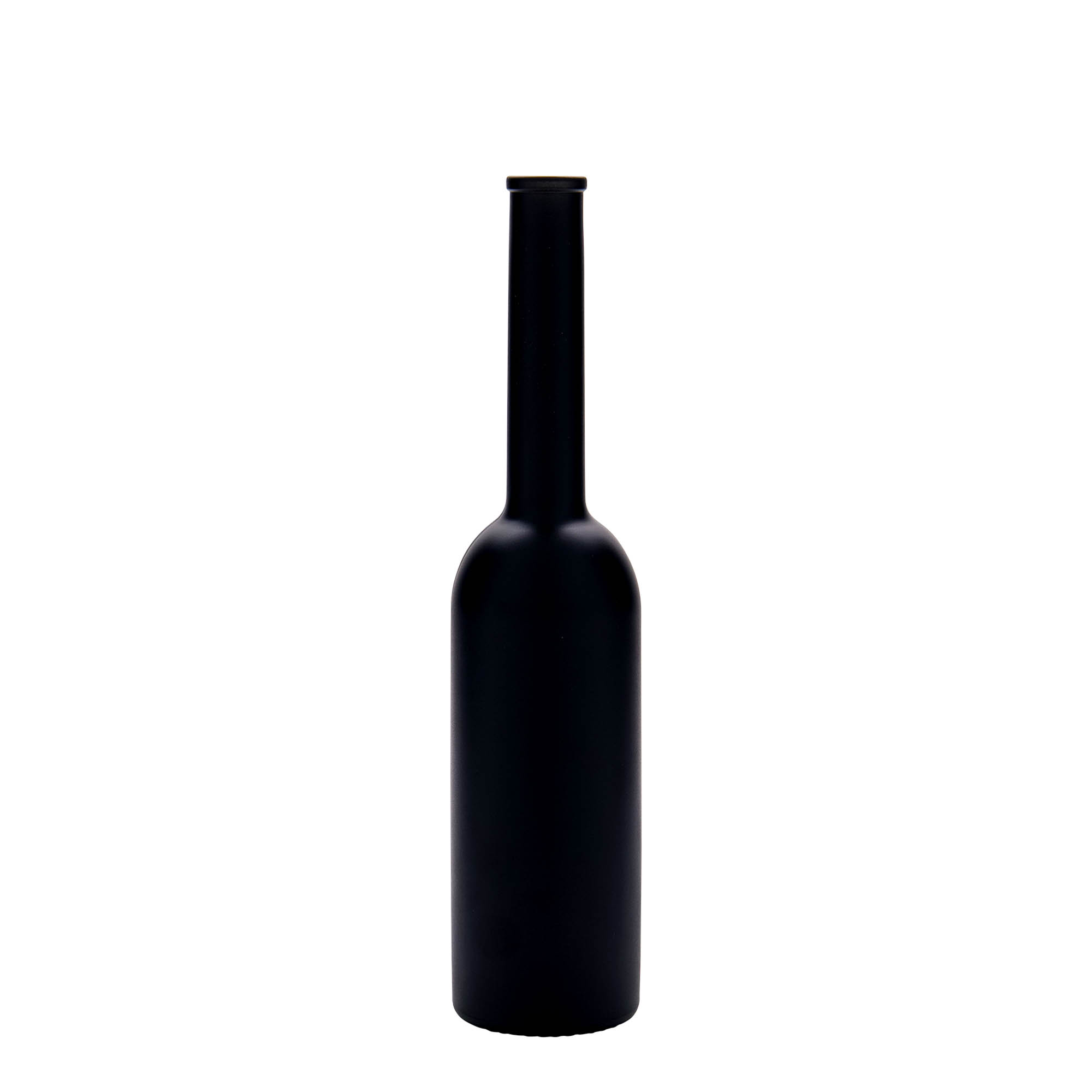200 ml γυάλινο μπουκάλι 'Όπερα', μαύρο, στόμιο: φελλός