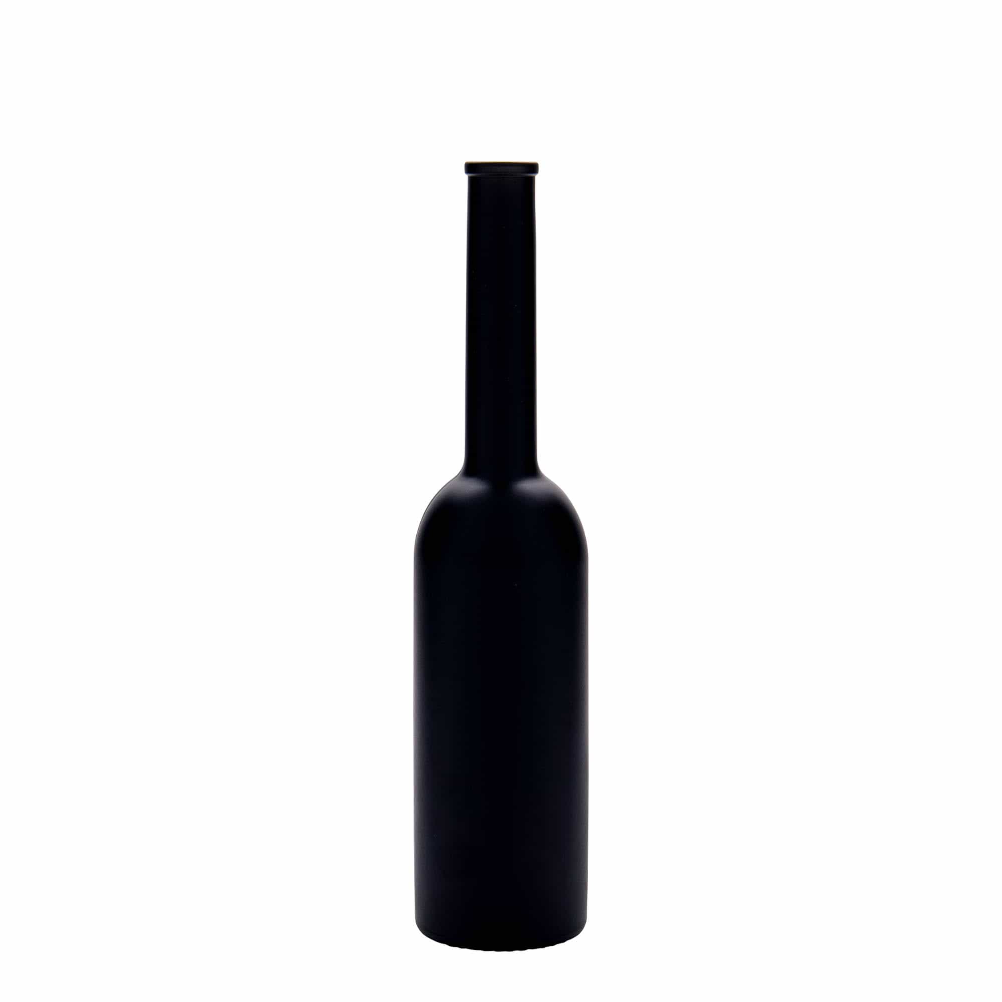 200 ml γυάλινο μπουκάλι 'Όπερα', μαύρο, στόμιο: φελλός