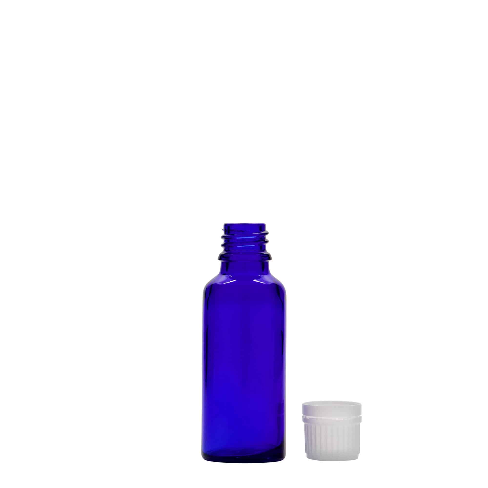 30 ml φιαλίδιο φαρμάκου, γυαλί, βασιλικό μπλε, στόμιο: DIN 18
