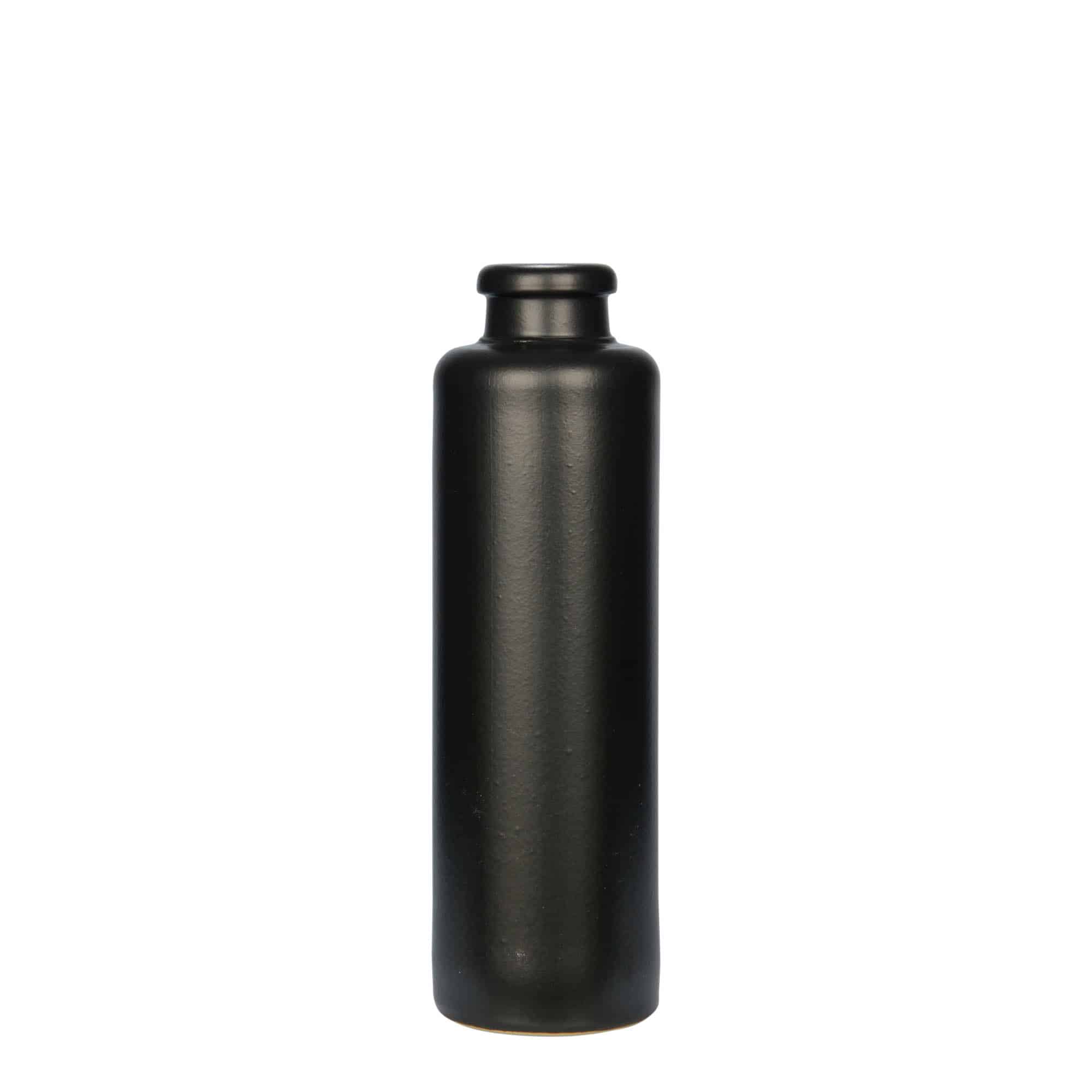 Κεραμικό μπουκάλι 200 ml, κεραμικό, μαύρο, στόμιο: φελλός