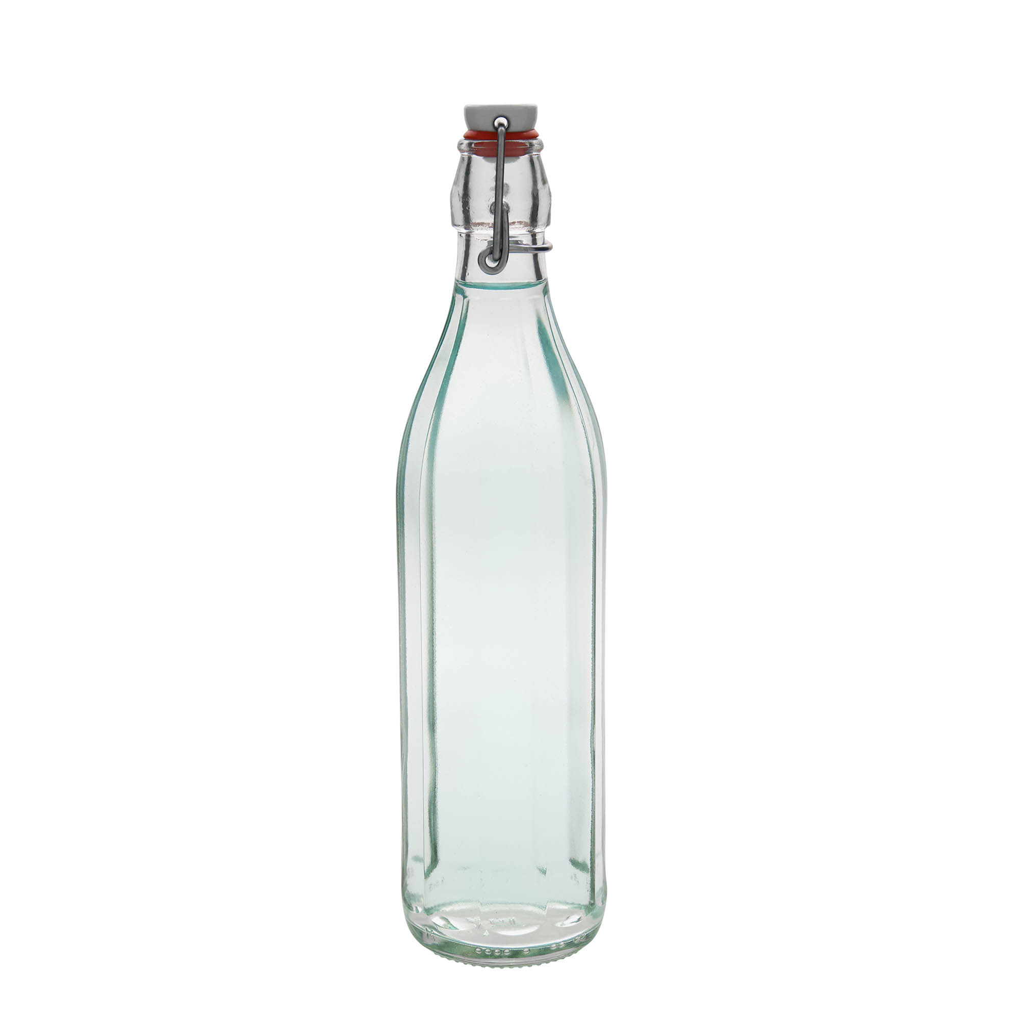 750 ml γυάλινο μπουκάλι 'Bravo', δεκαγωνικό, στόμιο: κλείσιμο με μεταλλικό κλιπ