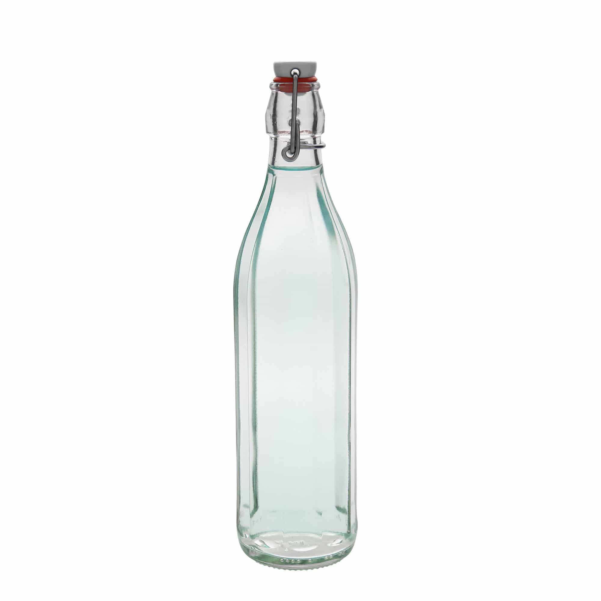 750 ml γυάλινο μπουκάλι 'Bravo', δεκαγωνικό, στόμιο: κλείσιμο με μεταλλικό κλιπ