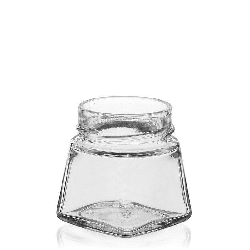 106 ml τετράγωνο γυάλινο βάζο 'Luxor', στόμιο: Deep-Twist-Off (DTO 58)