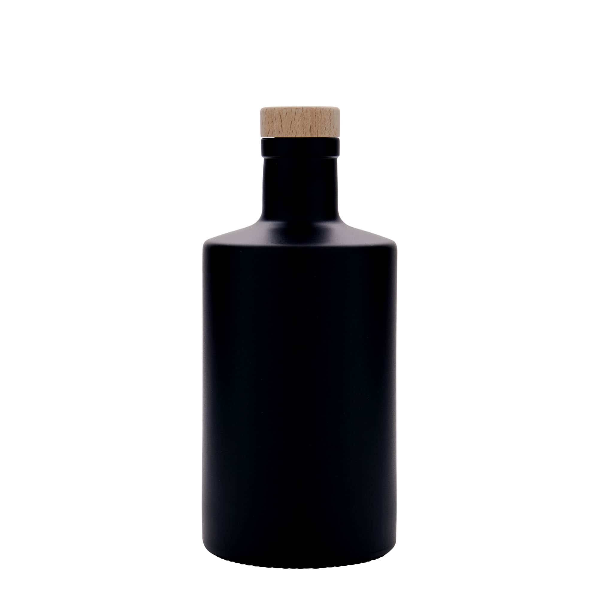 Γυάλινο μπουκάλι 'Caroline' 500 ml, μαύρο, στόμιο: φελλός