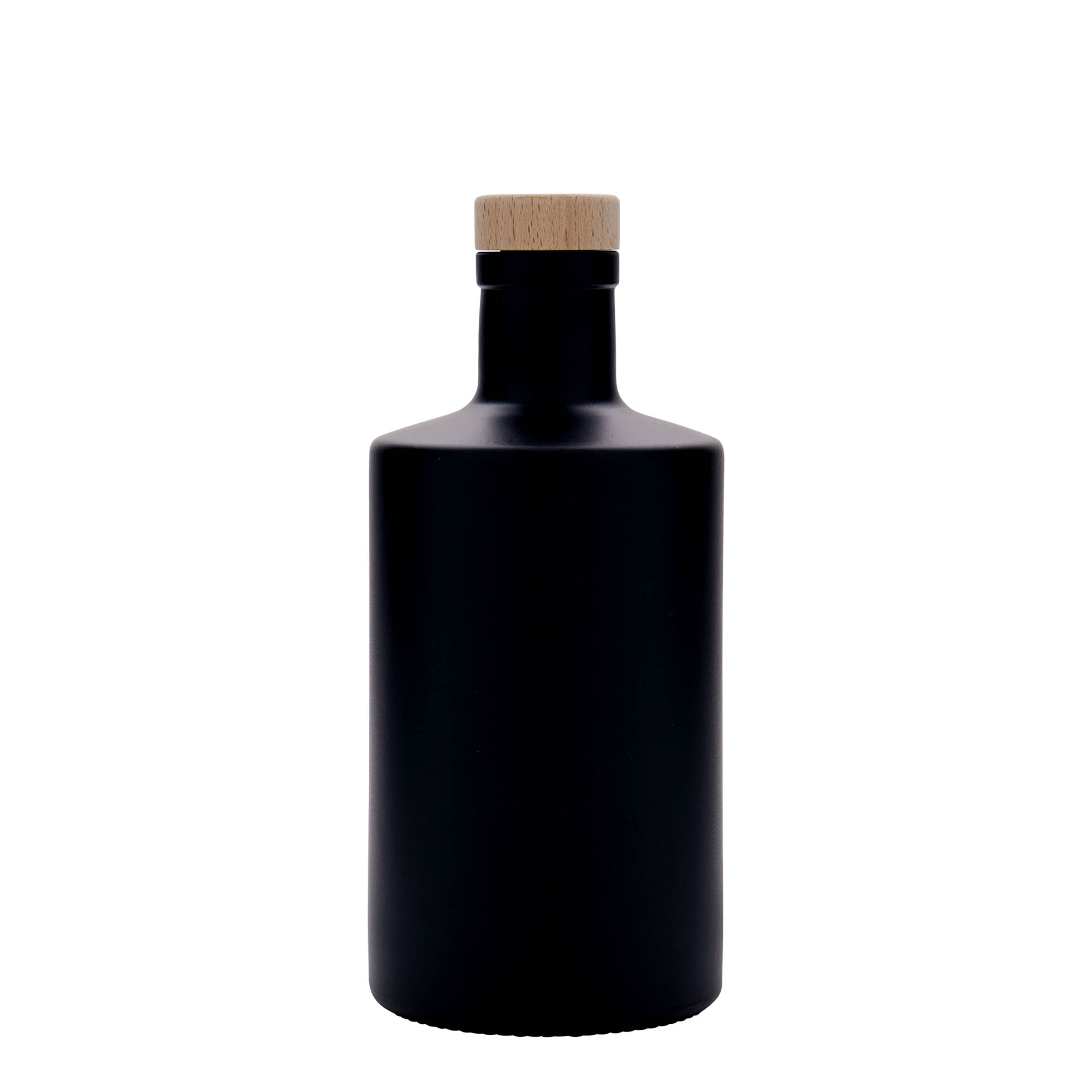 500 ml γυάλινο μπουκάλι 'Caroline', μαύρο, στόμιο: φελλός