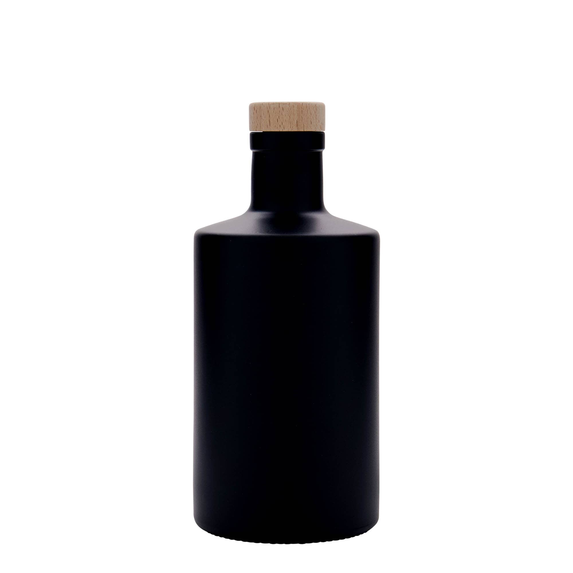 500 ml γυάλινο μπουκάλι 'Caroline', μαύρο, στόμιο: φελλός