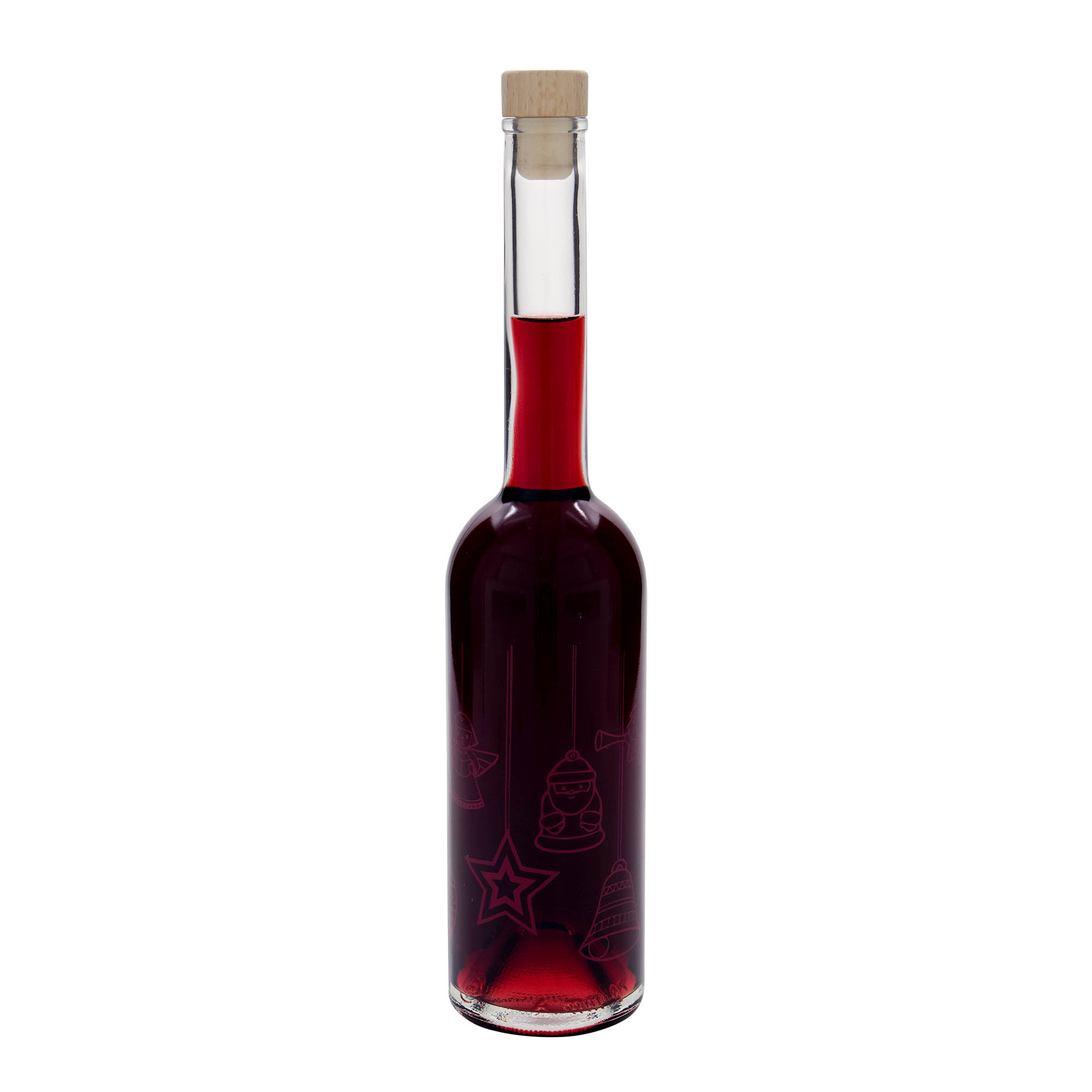 500 ml γυάλινο μπουκάλι 'Όπερα', σχέδιο: Αστέρια, στόμιο: φελλός