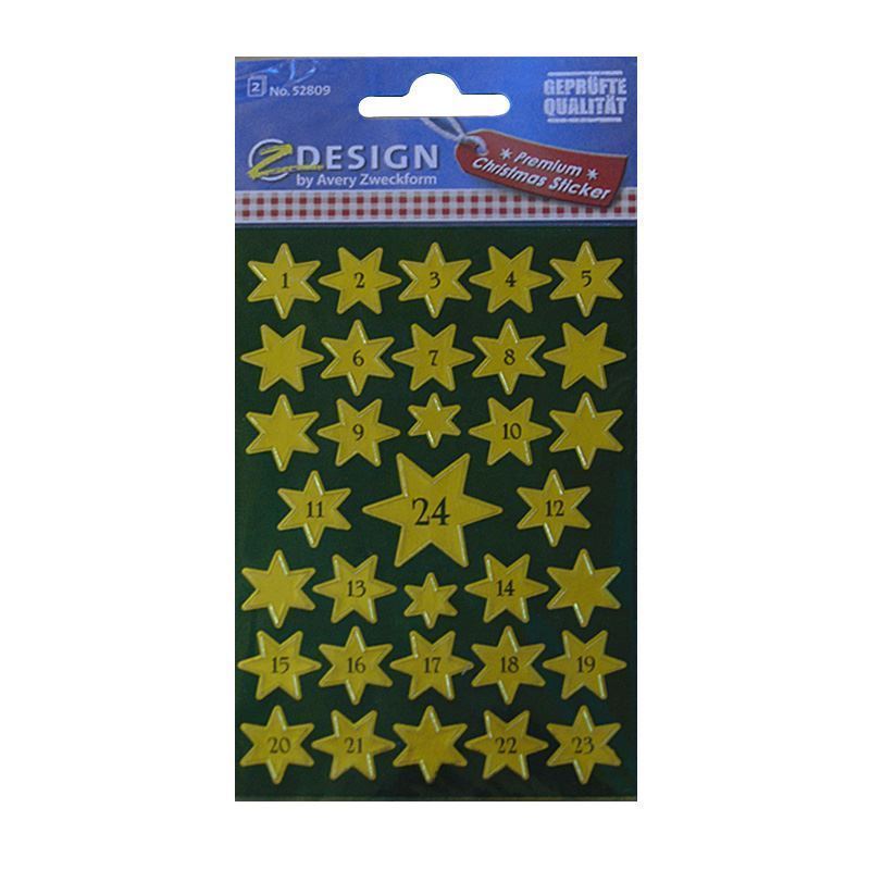 Zweckform αυτοκόλλητα «Ημερολόγιο Αντίστροφης Μέτρησης 1-24», χαρτί, χρυσό Zweckform αυτοκόλλητα «Ημερολόγιο Αντίστροφης Μέτρησης 1-24», χαρτί, χρυσό