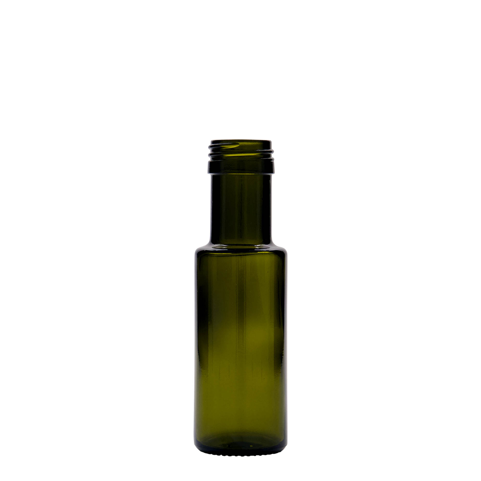 100 ml γυάλινο μπουκάλι 'Dorica', παλαιωμένο πράσινο, στόμιο: PP 31,5