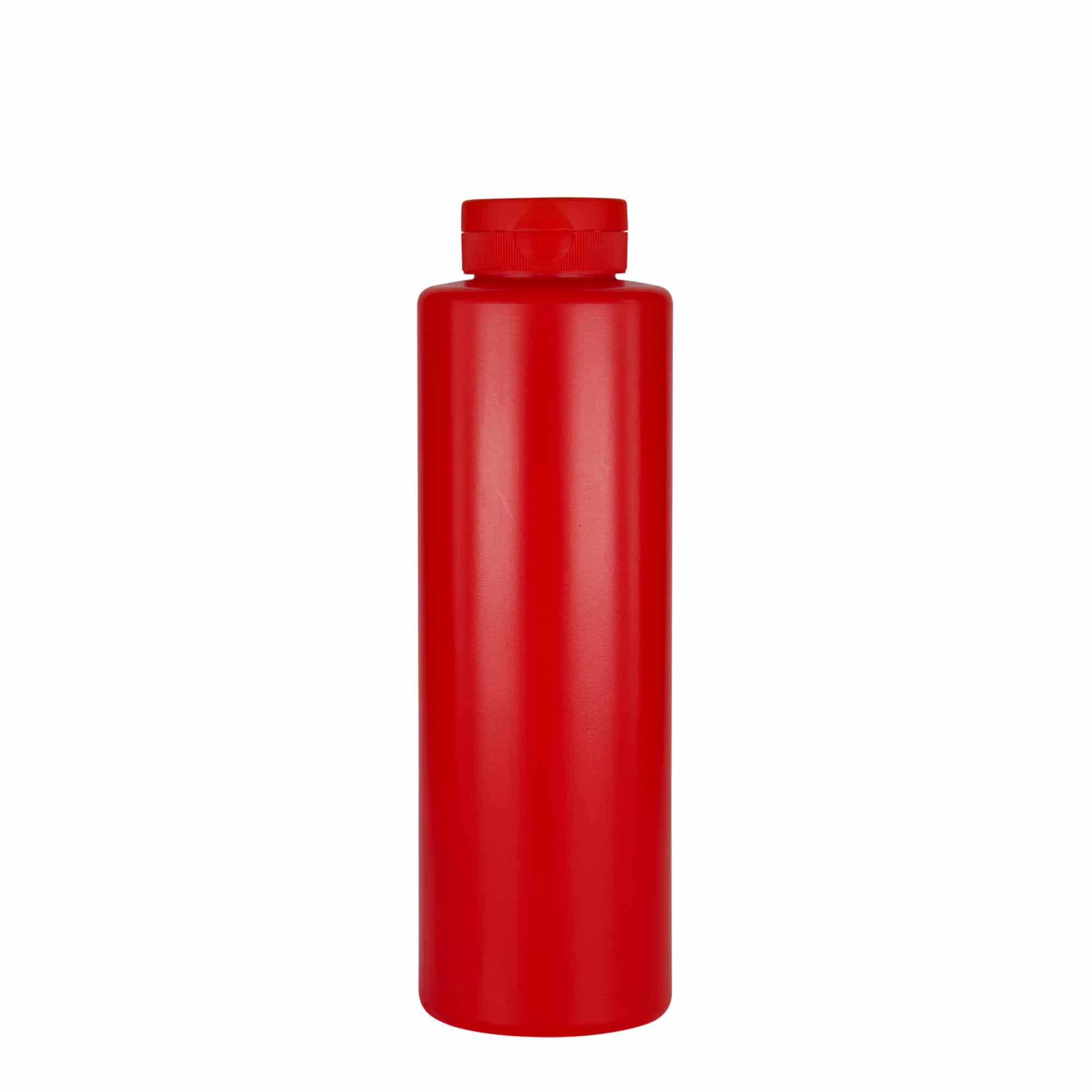 500 ml μπουκάλι σάλτσας, πλαστικό LDPE, κόκκινο, στόμιο: 38/400