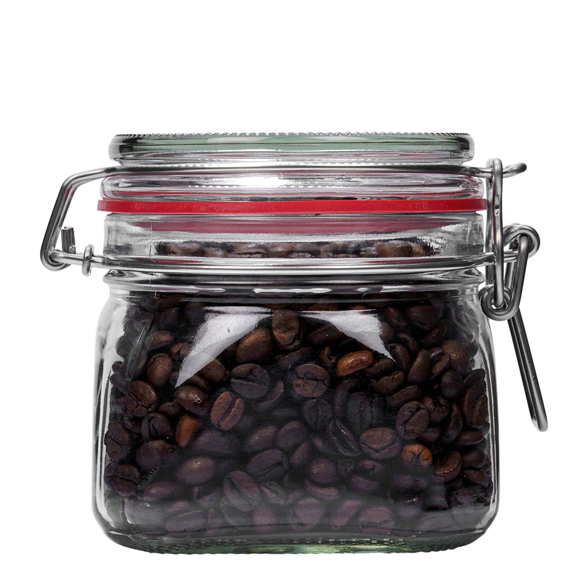 550 ml γυάλινο βάζο με σύρμα, τετράγωνο, στόμιο: κλείσιμο με σύρμα