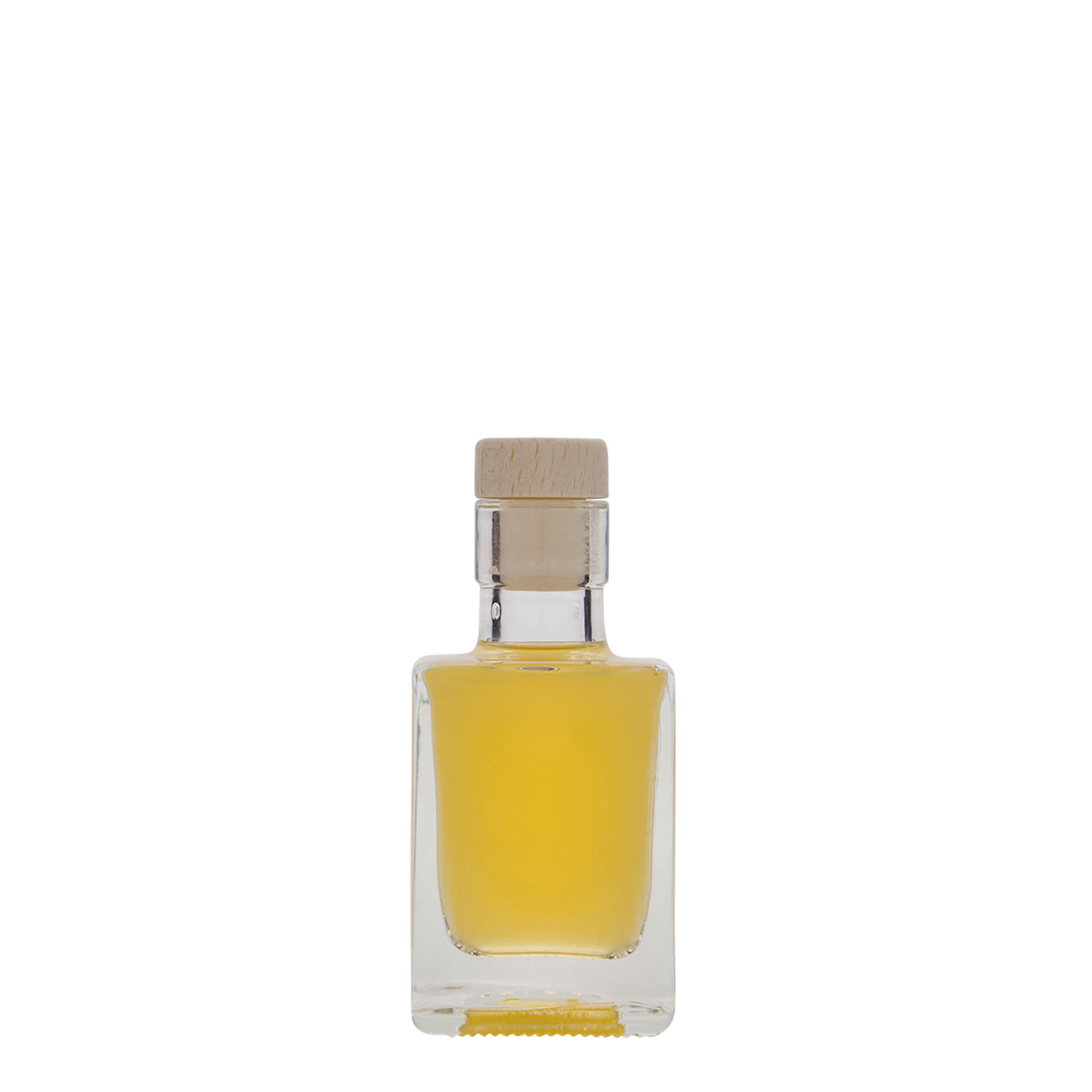 50 ml γυάλινο μπουκάλι 'Cube', τετράγωνο, στόμιο: φελλός 50 ml γυάλινο μπουκάλι 'Cube', τετράγωνο, στόμιο: φελλός
