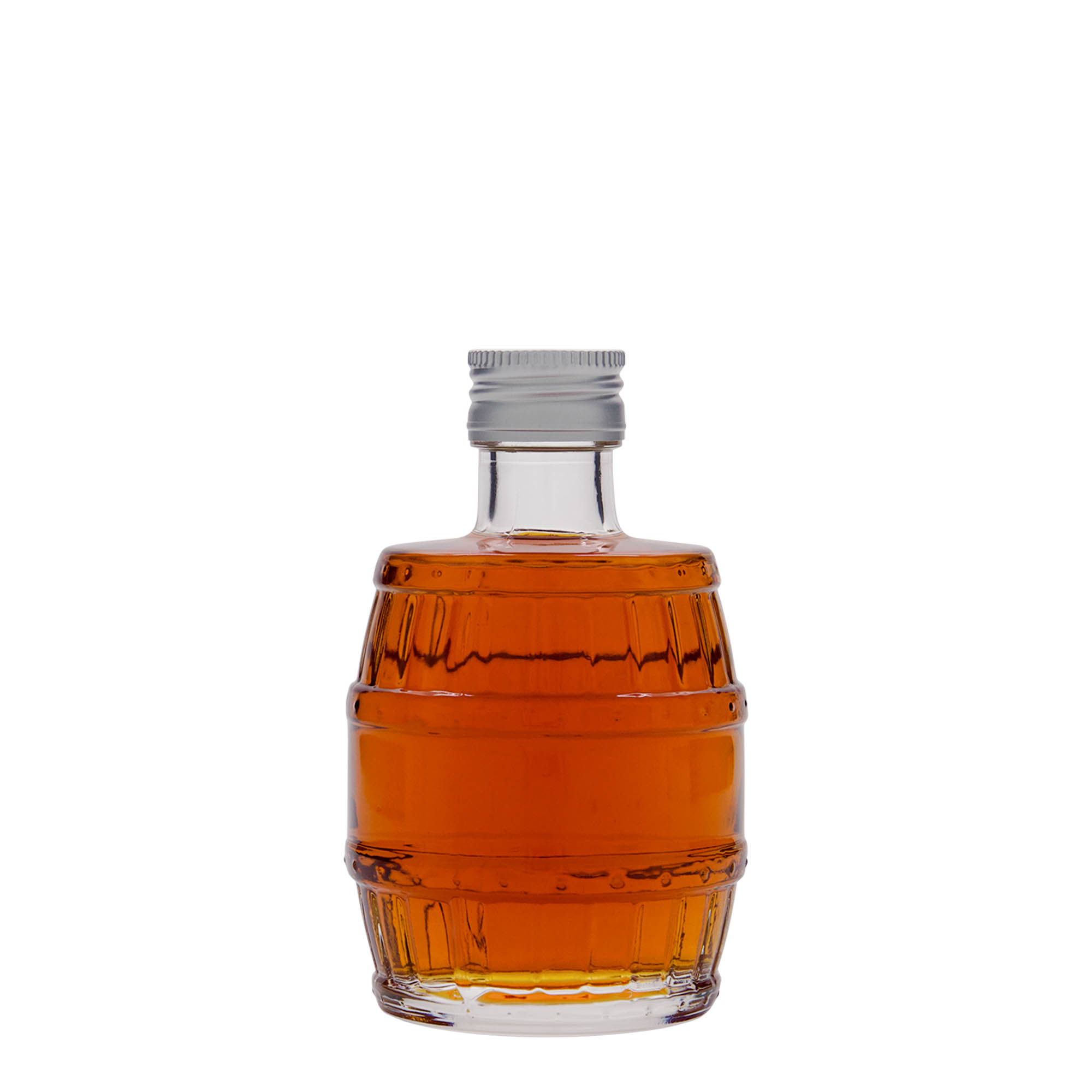 200 ml γυάλινο μπουκάλι 'βαρέλι', στόμιο: PP 28 200 ml γυάλινο μπουκάλι 'βαρέλι', στόμιο: PP 28