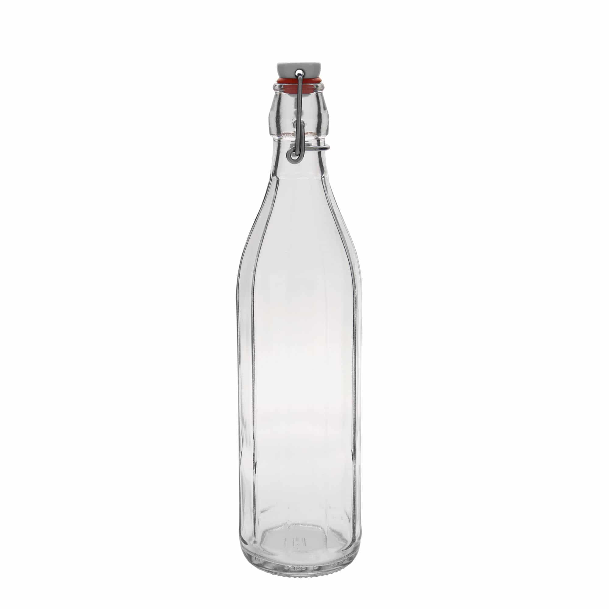 750 ml γυάλινο μπουκάλι 'Bravo', δεκαγωνικό, στόμιο: κλείσιμο με μεταλλικό κλιπ